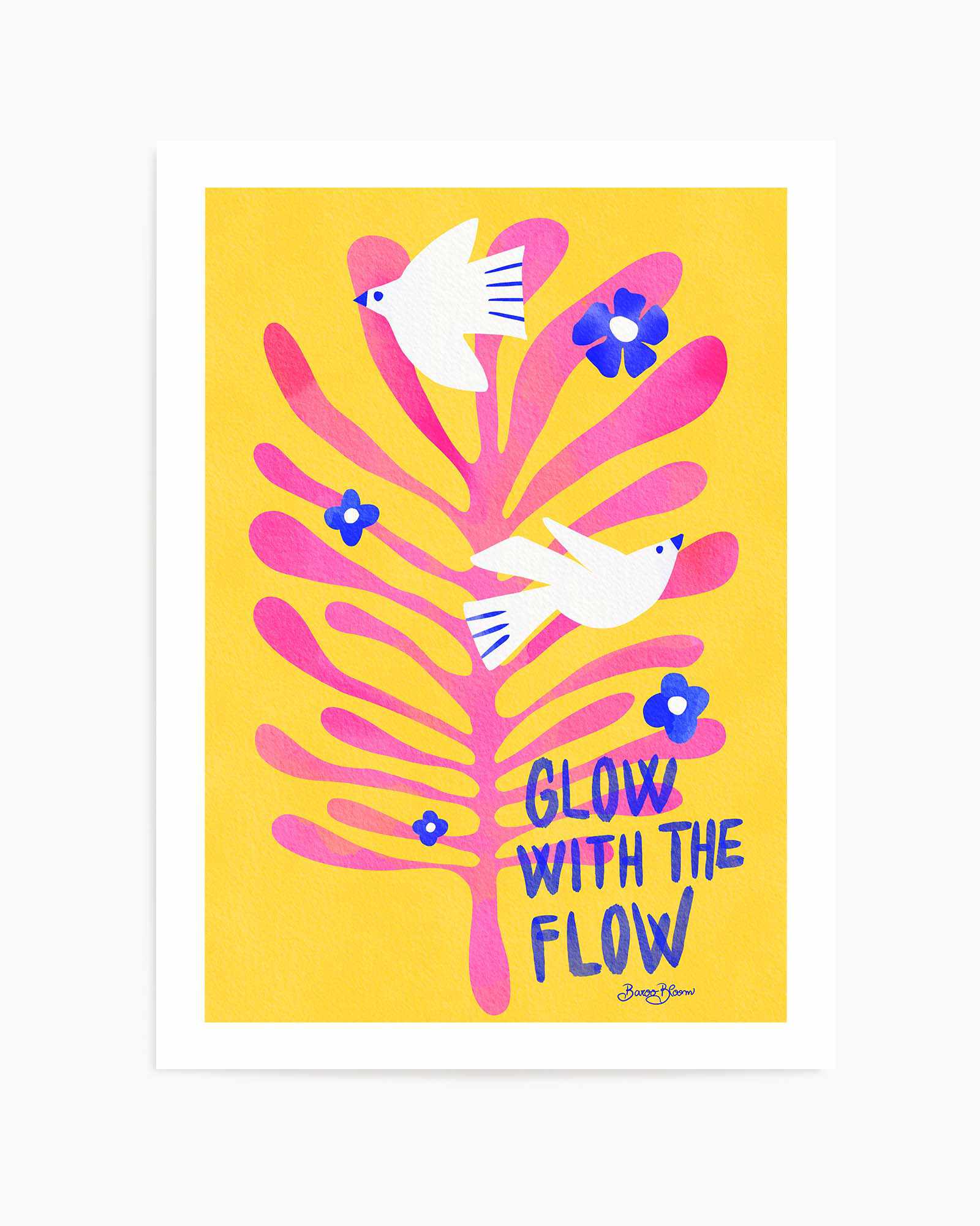 Birds - Glow with the Flow pink by Baroo Bloom | Art Print from Olive et Oriel where you can shop wallpaper and artworks online