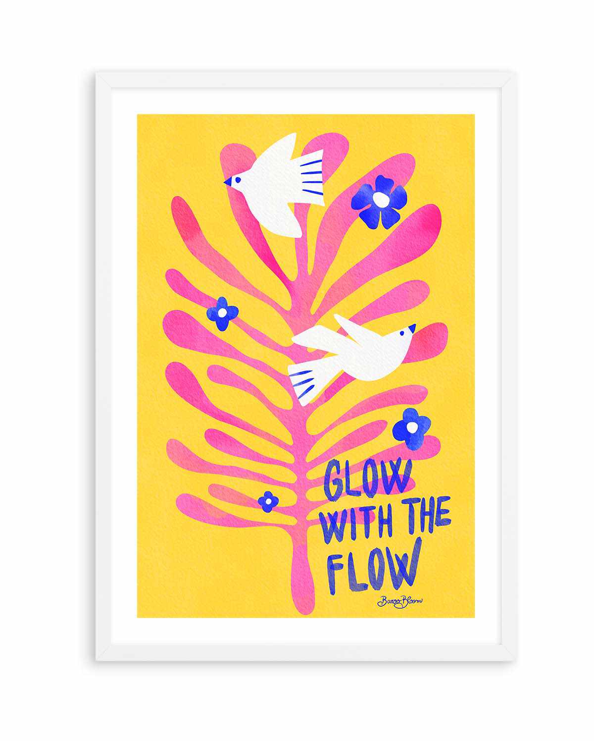 Birds - Glow with the Flow pink by Baroo Bloom | Art Print from Olive et Oriel where you can shop wallpaper and artworks online