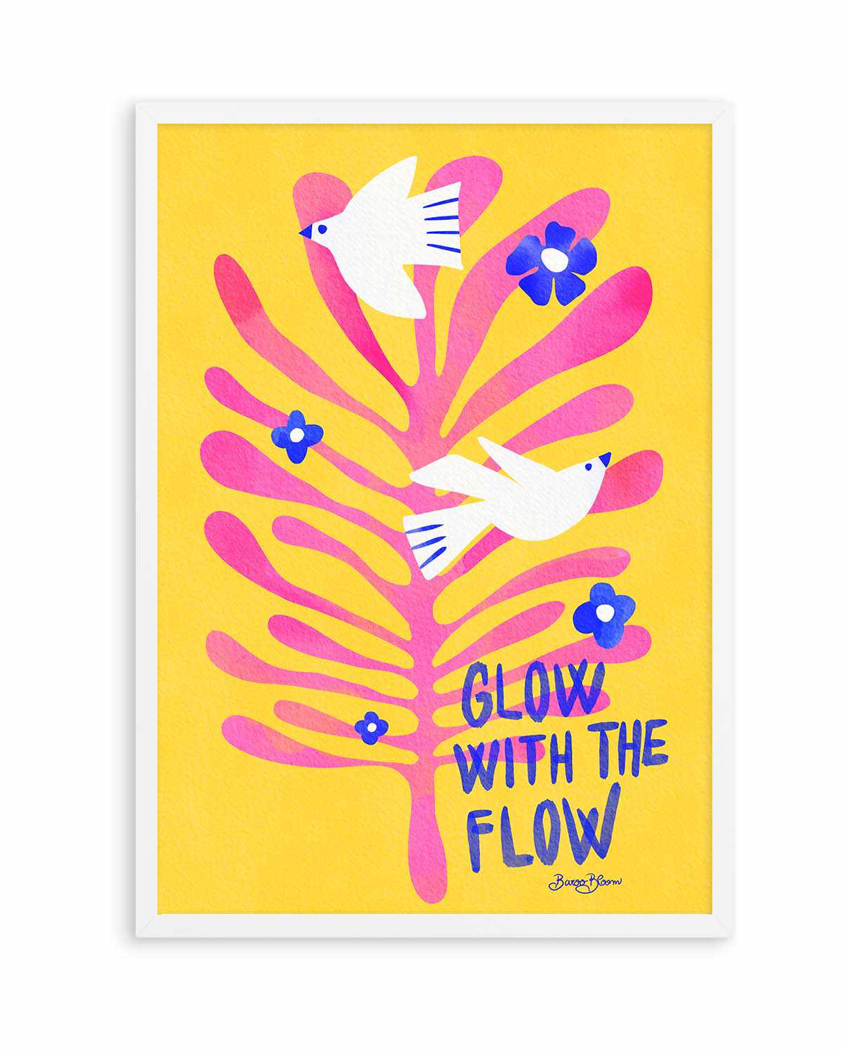 Birds - Glow with the Flow pink by Baroo Bloom | Art Print from Olive et Oriel where you can shop wallpaper and artworks online