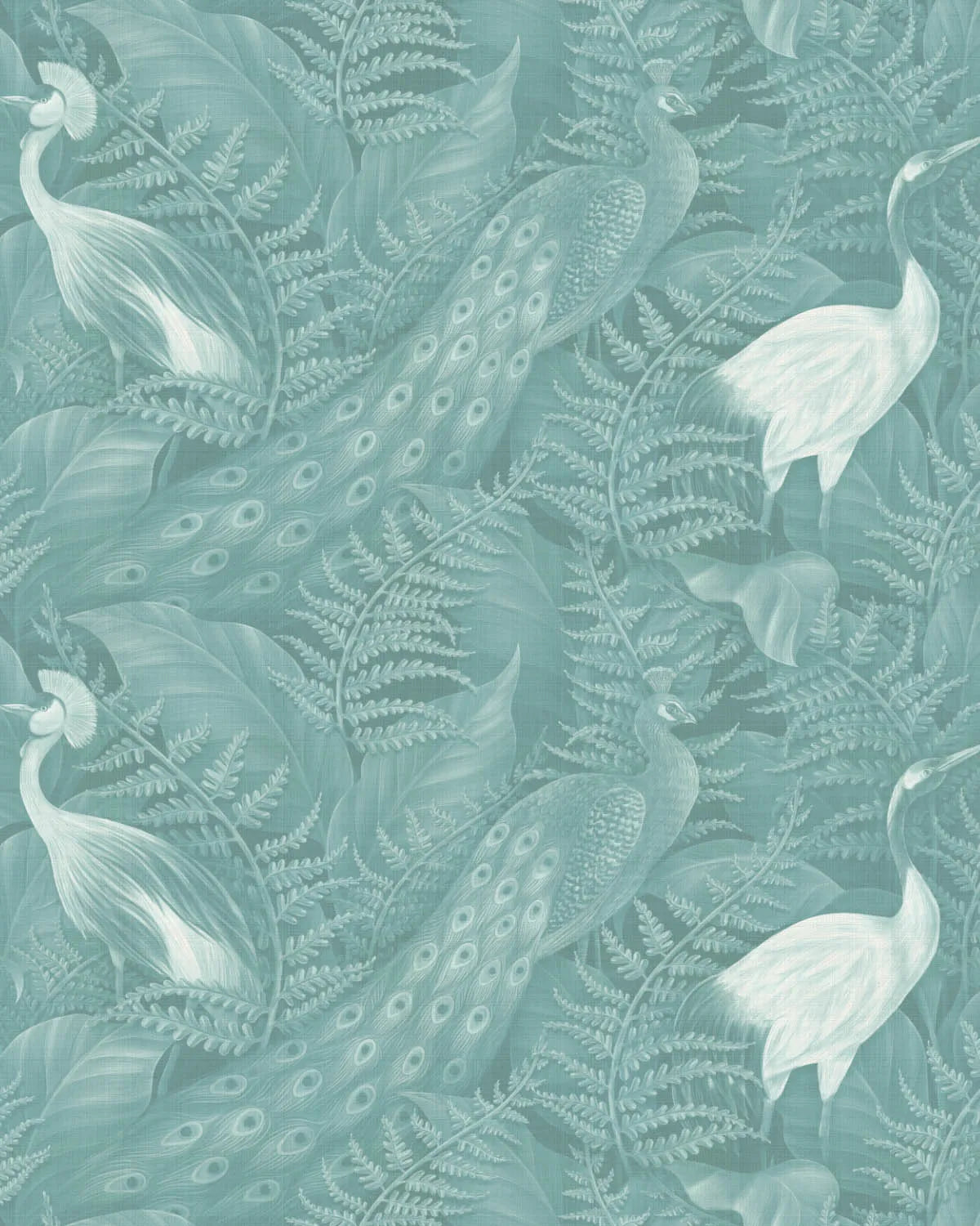 Birds of the Tropics Teal Blue Wallpaper from Olive et Oriel where you can shop wallpaper and artworks online