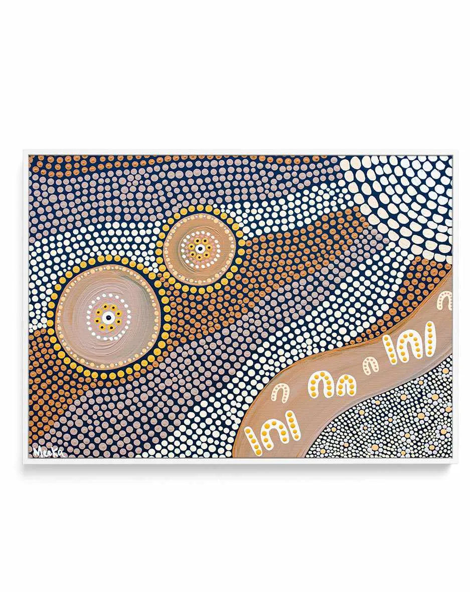 Birth on Country by Domica Hill  | Framed Canvas Art Print