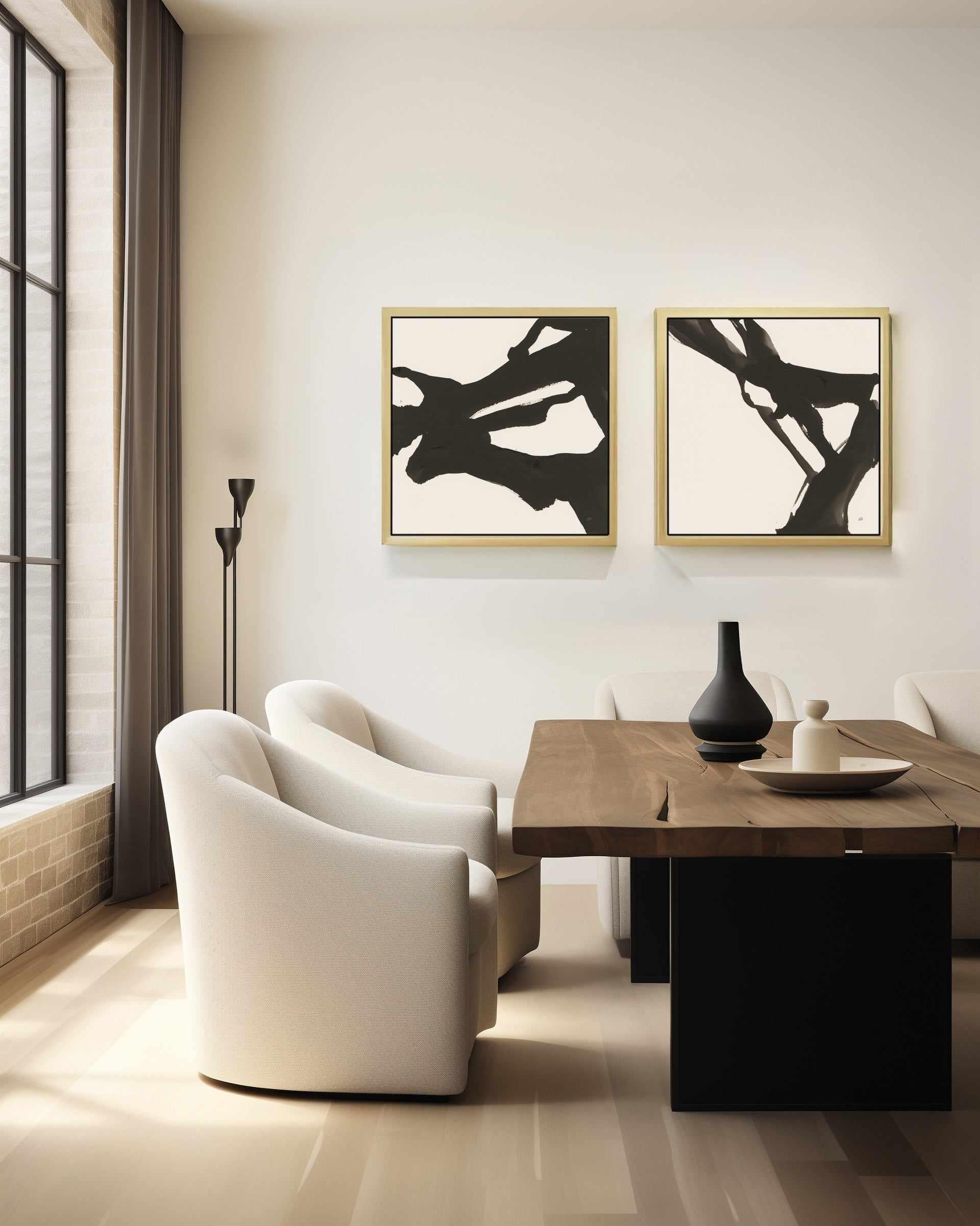Black Gesture I | Framed Canvas Art Print from Olive et Oriel where you can shop wallpaper and artworks online