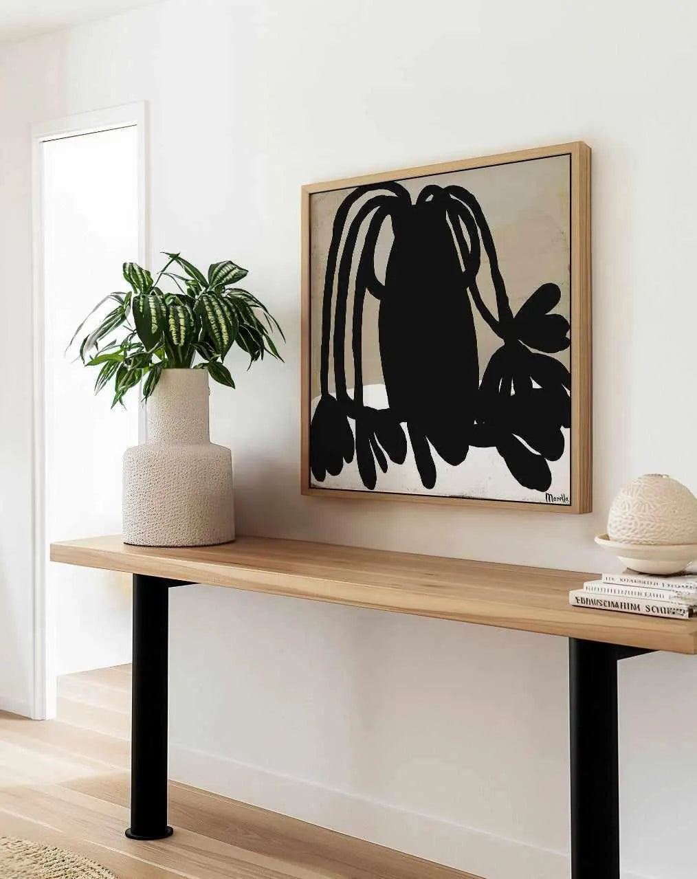 Black Plant by Marco Marella | Framed Canvas Art Print from Olive et Oriel where you can shop wallpaper and artworks online