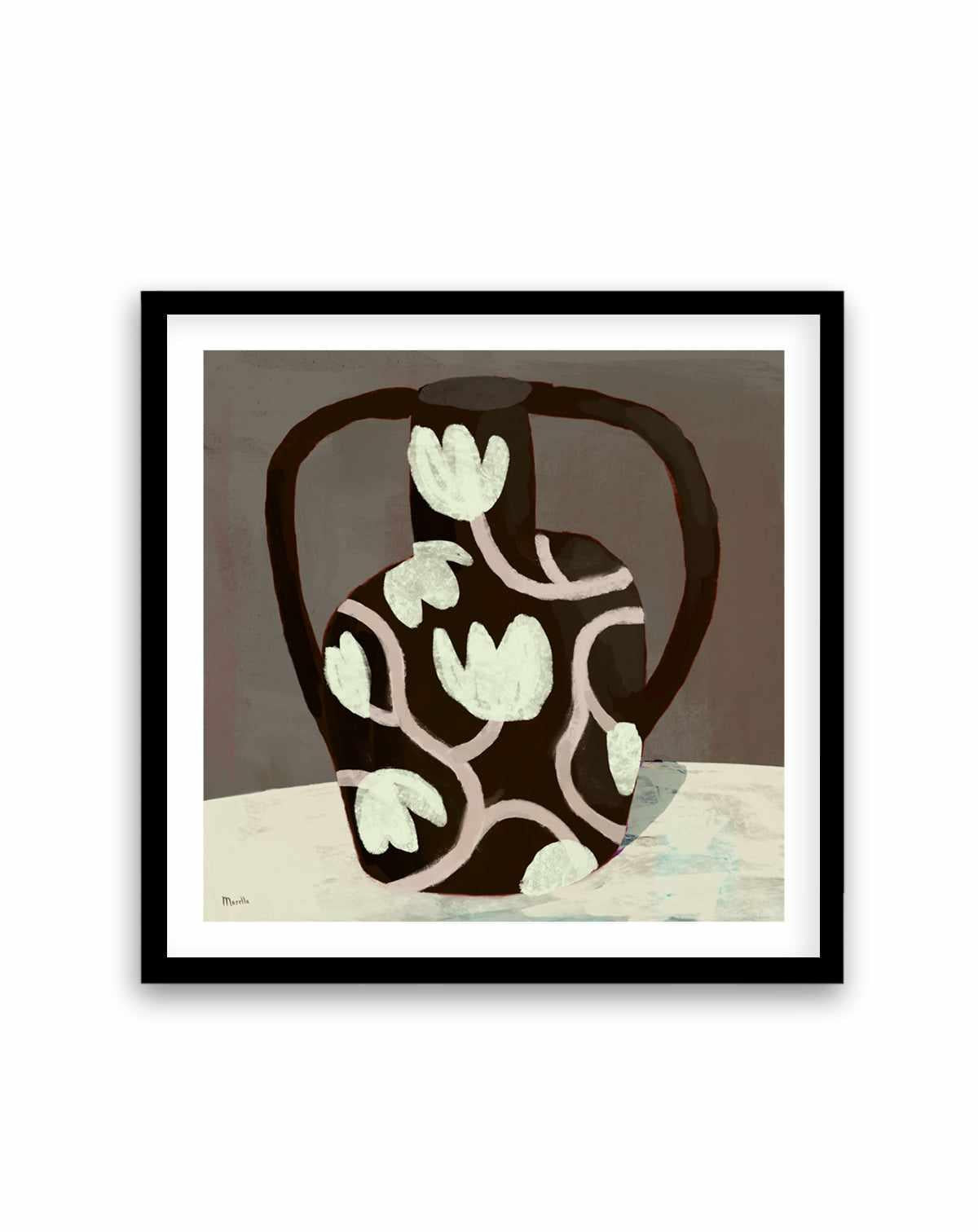 Black Vase Square by Marco Marella | Art Print from Olive et Oriel where you can shop wallpaper and artworks online