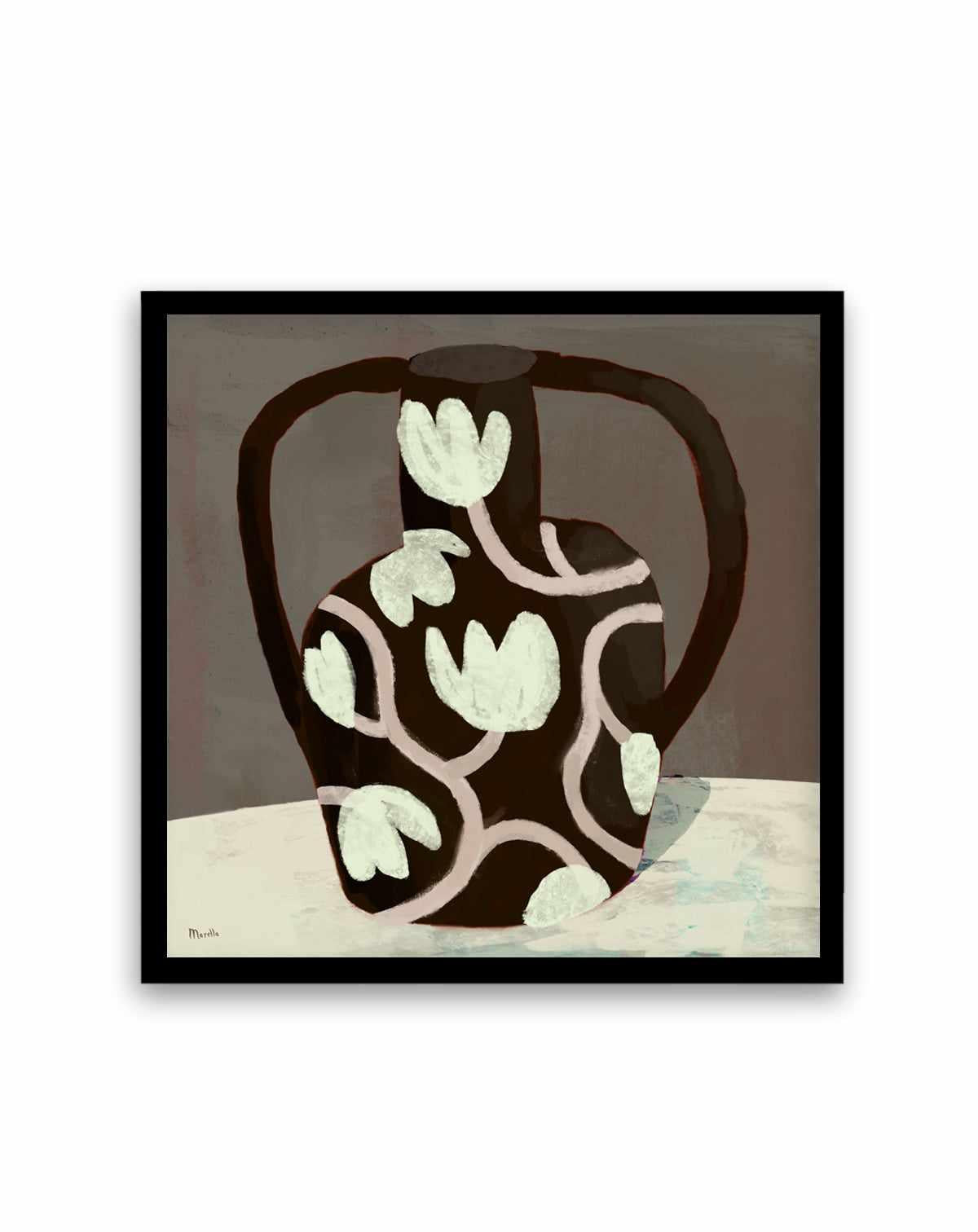Black Vase Square by Marco Marella | Art Print from Olive et Oriel where you can shop wallpaper and artworks online