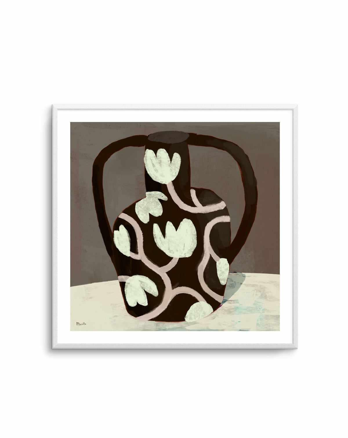 Black Vase Square by Marco Marella | Art Print from Olive et Oriel where you can shop wallpaper and artworks online