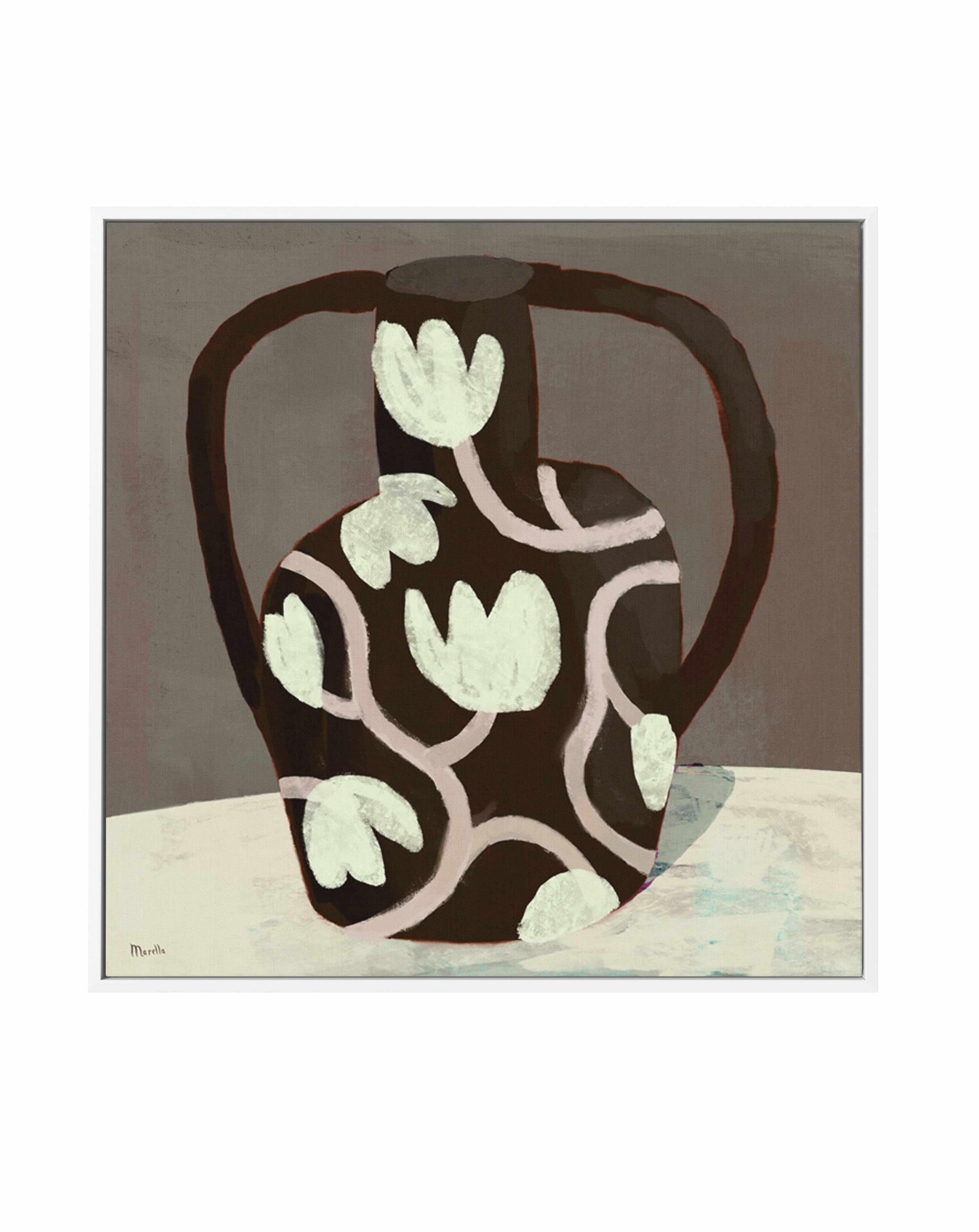 Black Vase Square by Marco Marella | Framed Canvas Art Print from Olive et Oriel where you can shop wallpaper and artworks online