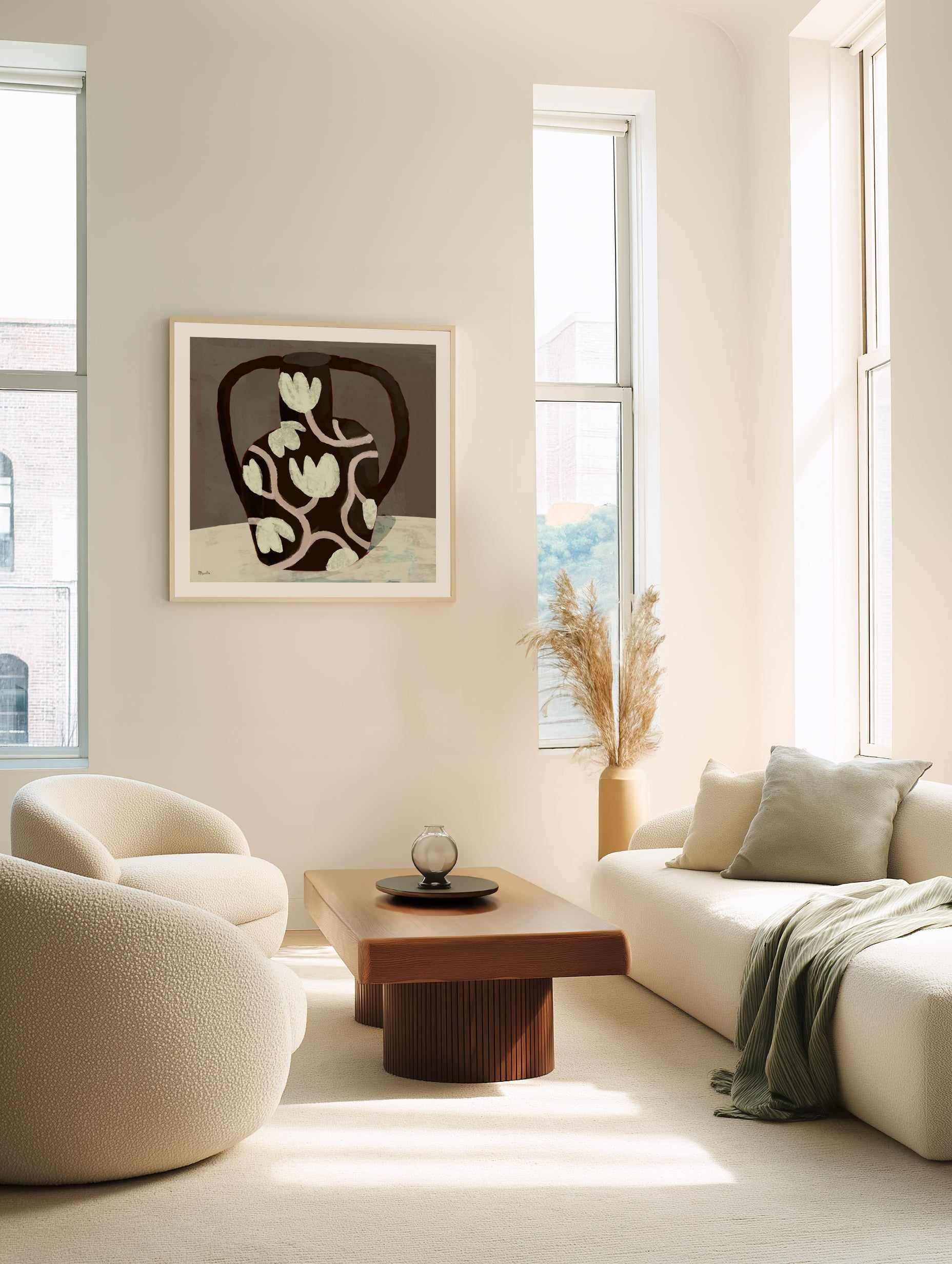 Black Vase Square by Marco Marella | Art Print from Olive et Oriel where you can shop wallpaper and artworks online