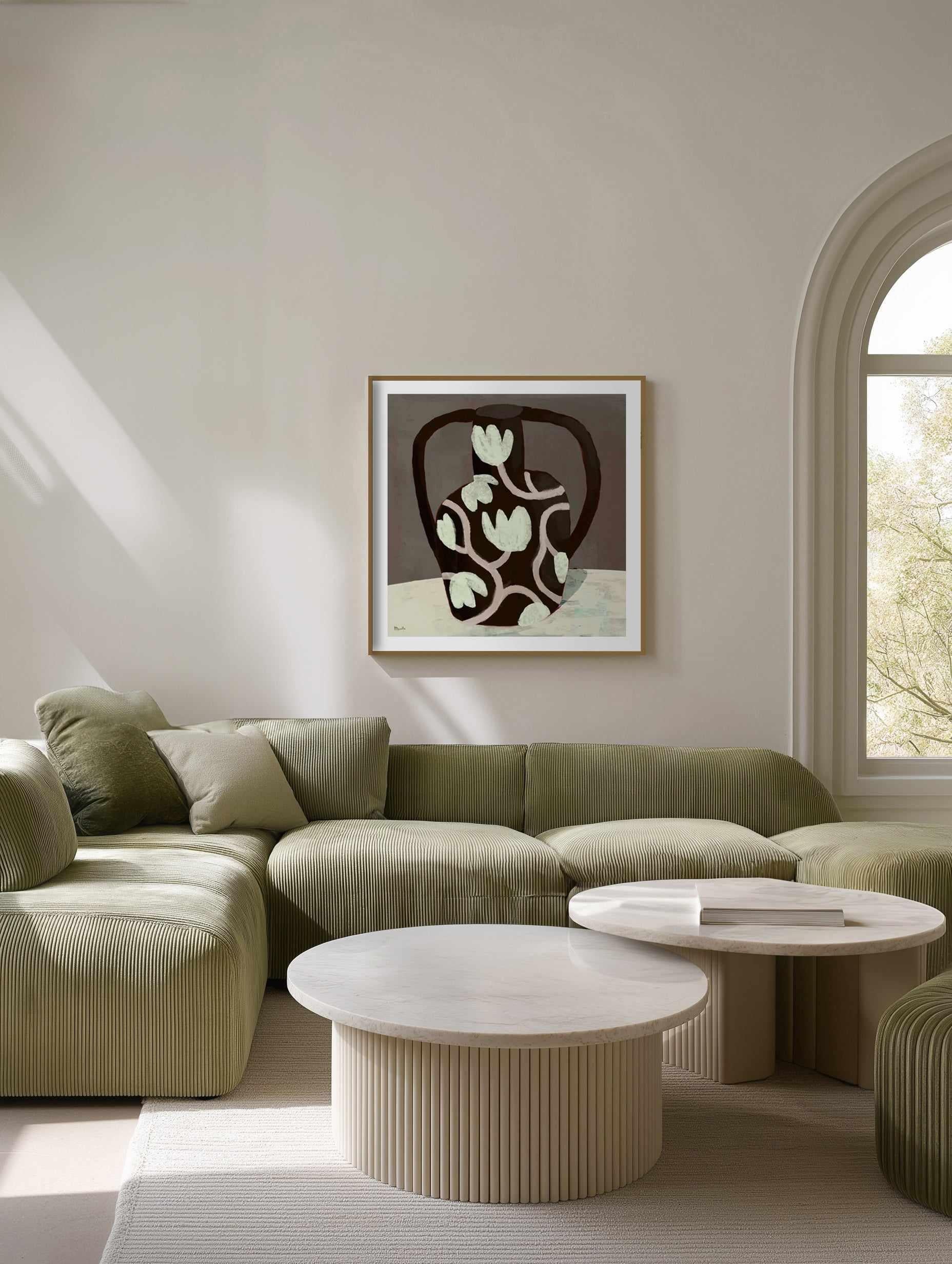 Black Vase Square by Marco Marella | Art Print from Olive et Oriel where you can shop wallpaper and artworks online