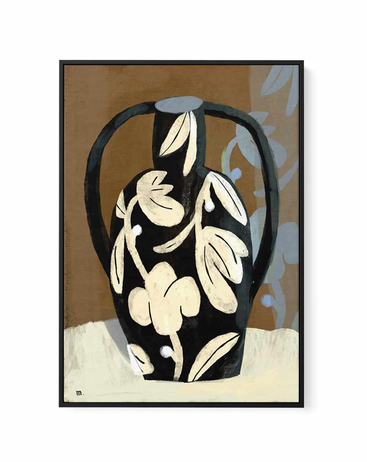 Black Vase by Marco Marella | Framed Canvas Art Print from Olive et Oriel where you can shop wallpaper and artworks online