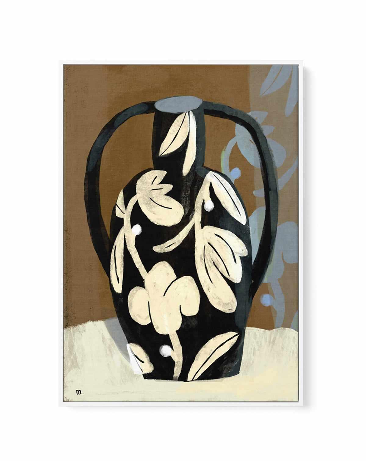 Black Vase by Marco Marella | Framed Canvas Art Print from Olive et Oriel where you can shop wallpaper and artworks online