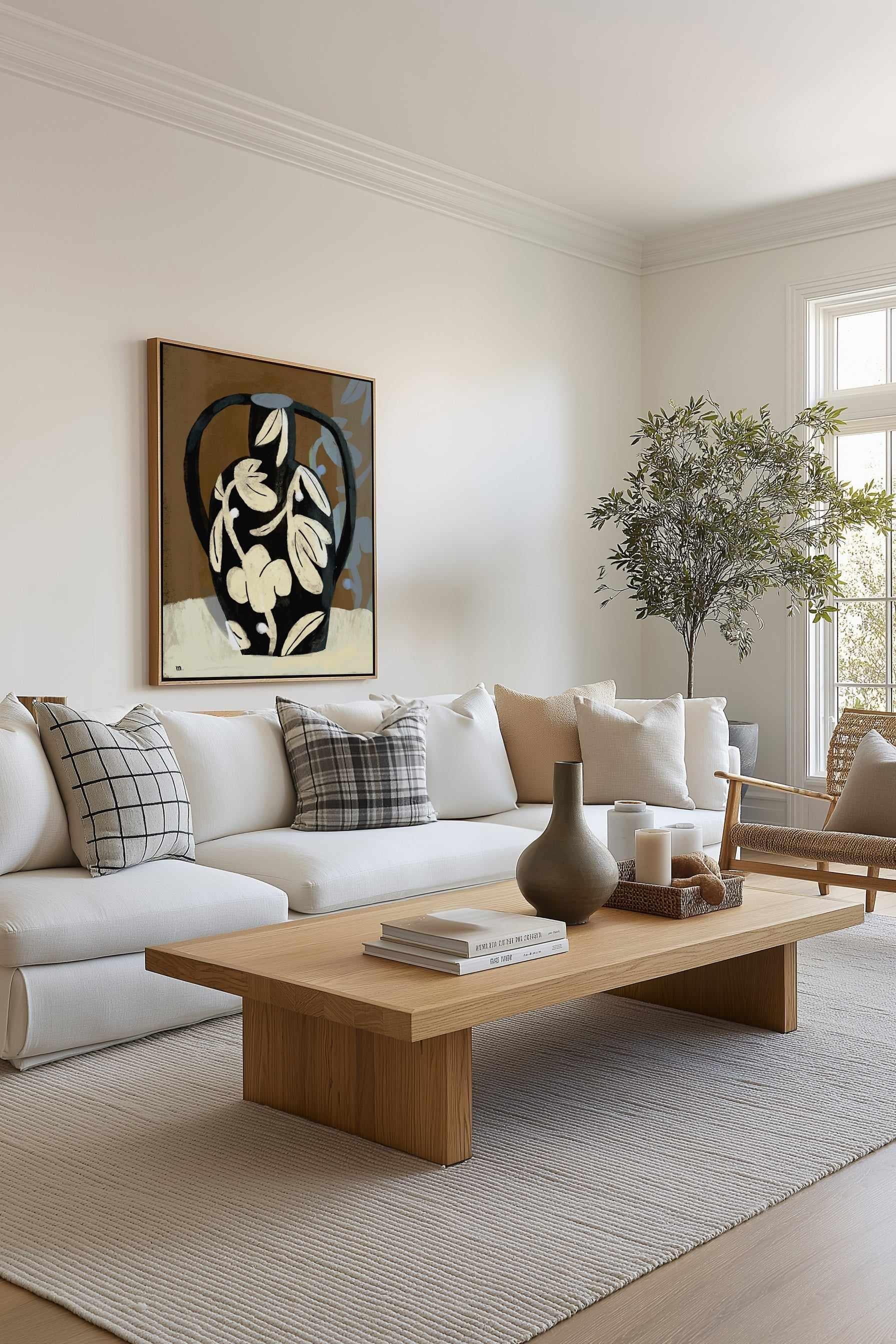 Black Vase by Marco Marella | Framed Canvas Art Print from Olive et Oriel where you can shop wallpaper and artworks online