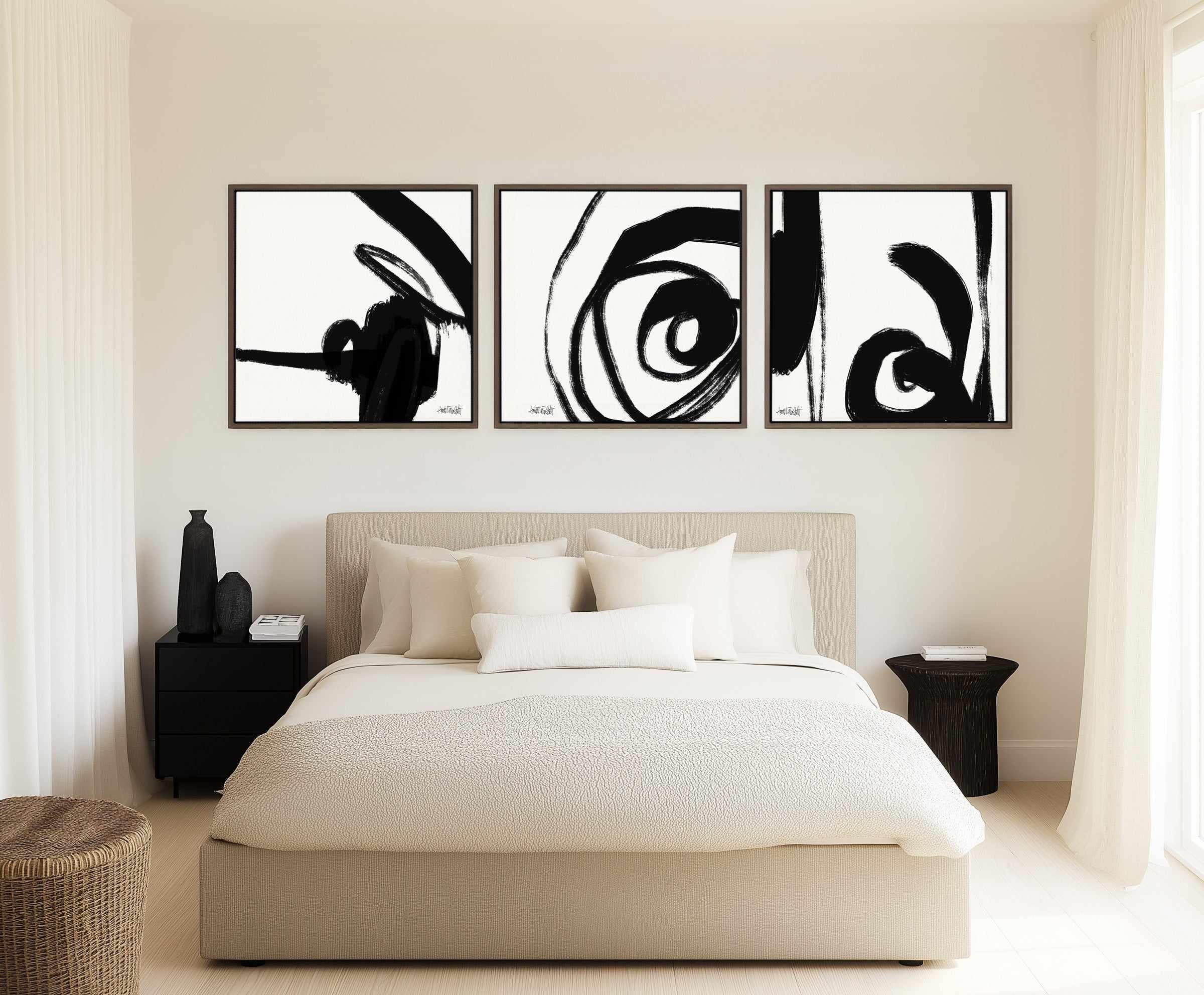 Black and White Abstract II | Framed Canvas Art Print from Olive et Oriel where you can shop wallpaper and artworks online