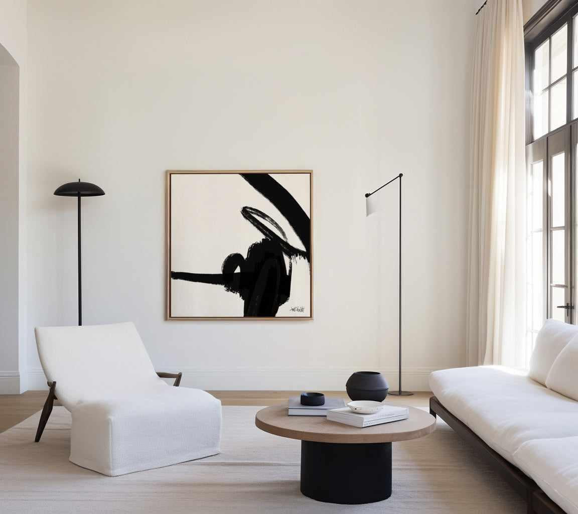 Black and White Abstract II | Framed Canvas Art Print from Olive et Oriel where you can shop wallpaper and artworks online