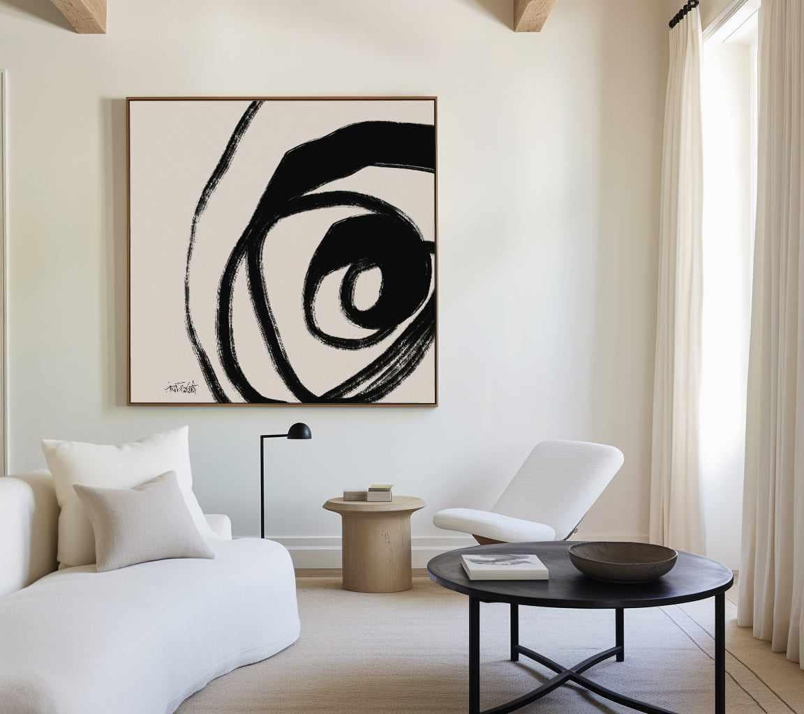 Black and White Abstract III | Framed Canvas Art Print from Olive et Oriel where you can shop wallpaper and artworks online