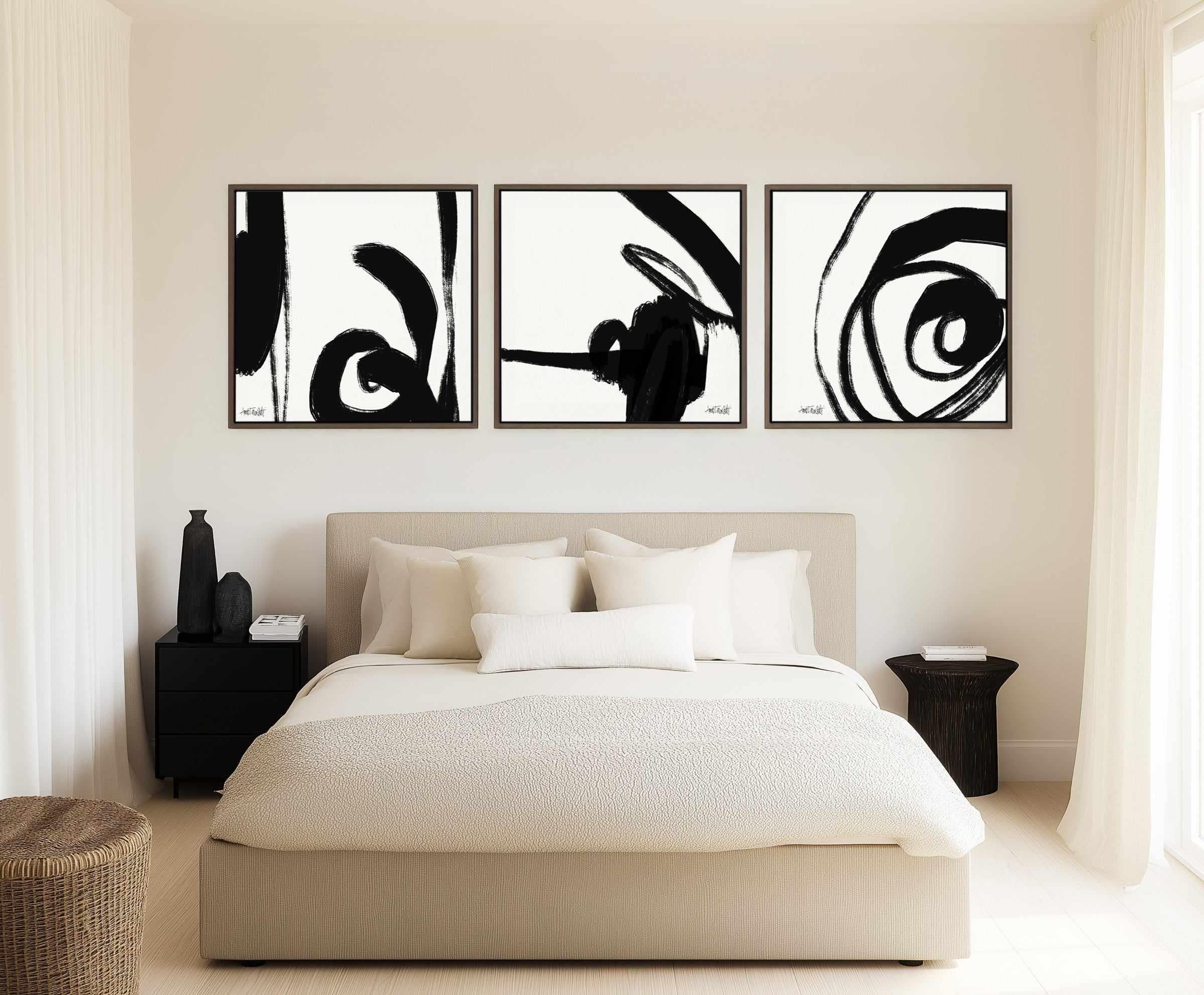 Black and White Abstract IV | Framed Canvas Art Print from Olive et Oriel where you can shop wallpaper and artworks online
