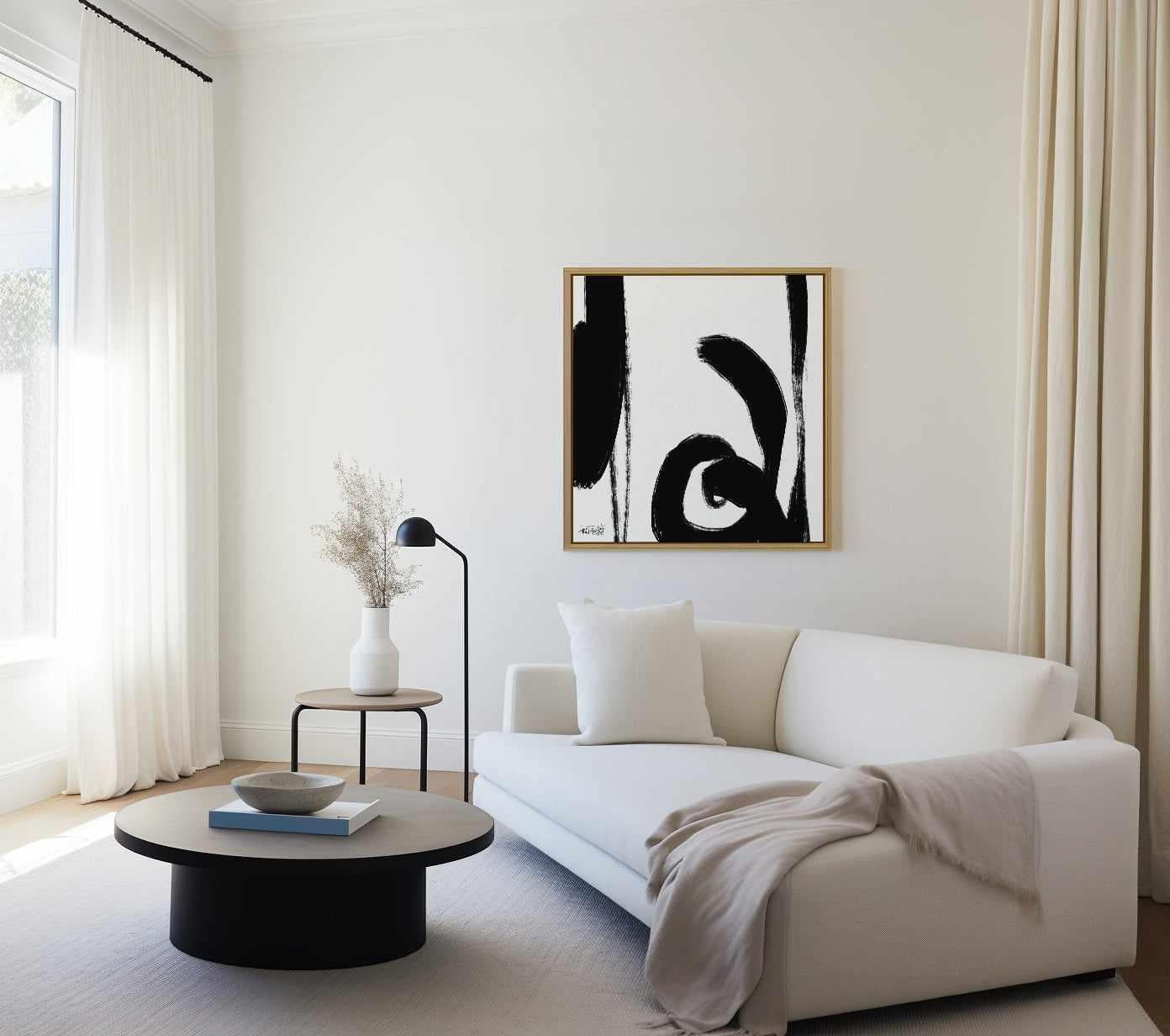 Black and White Abstract IV | Framed Canvas Art Print from Olive et Oriel where you can shop wallpaper and artworks online