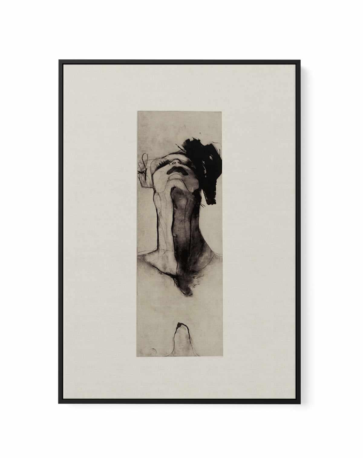 Black and White Expressionist of a Figure by Doris Schmitz | Framed Canvas Art Print from Olive et Oriel where you can shop wallpaper and artworks online