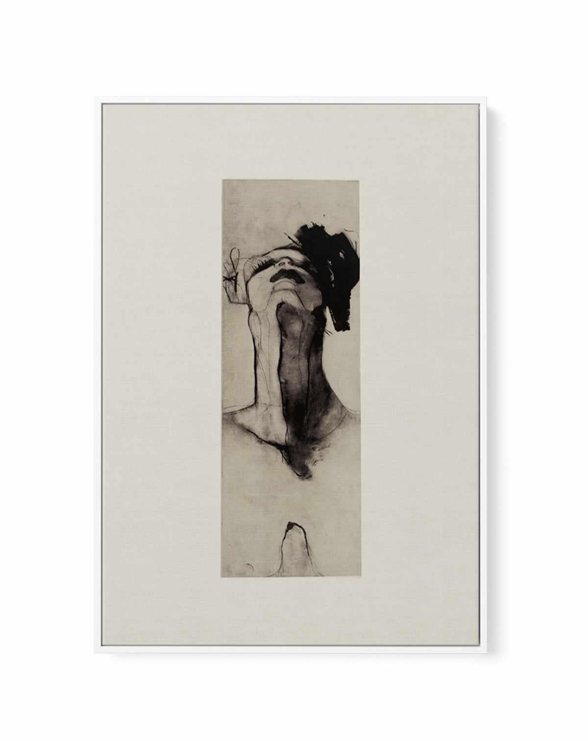 Black and White Expressionist of a Figure by Doris Schmitz | Framed Canvas Art Print from Olive et Oriel where you can shop wallpaper and artworks online