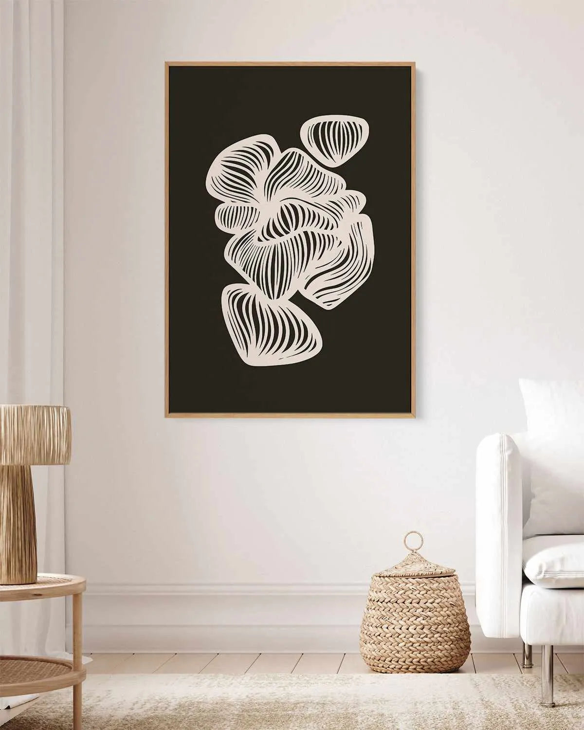 Black and White Shapes by Incado | Framed Canvas Art Print from Olive et Oriel where you can shop wallpaper and artworks online