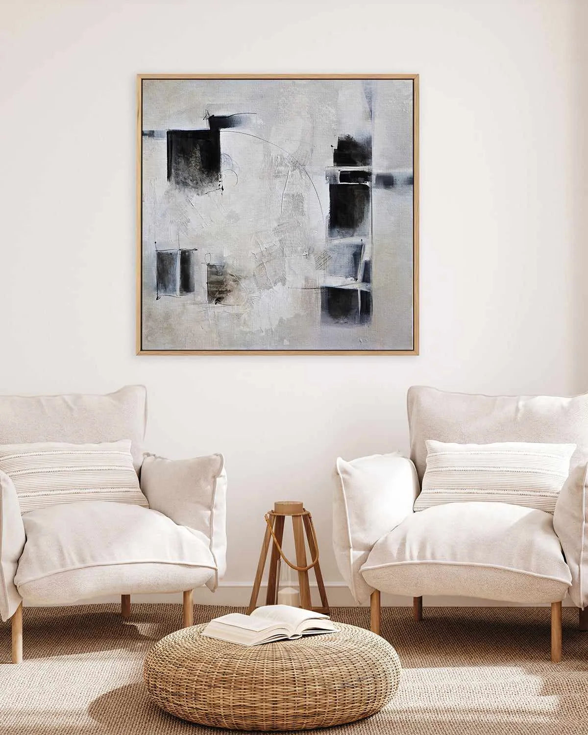 Black and White and In Between by Karen Hale | Framed Canvas Art Print from Olive et Oriel where you can shop wallpaper and artworks online