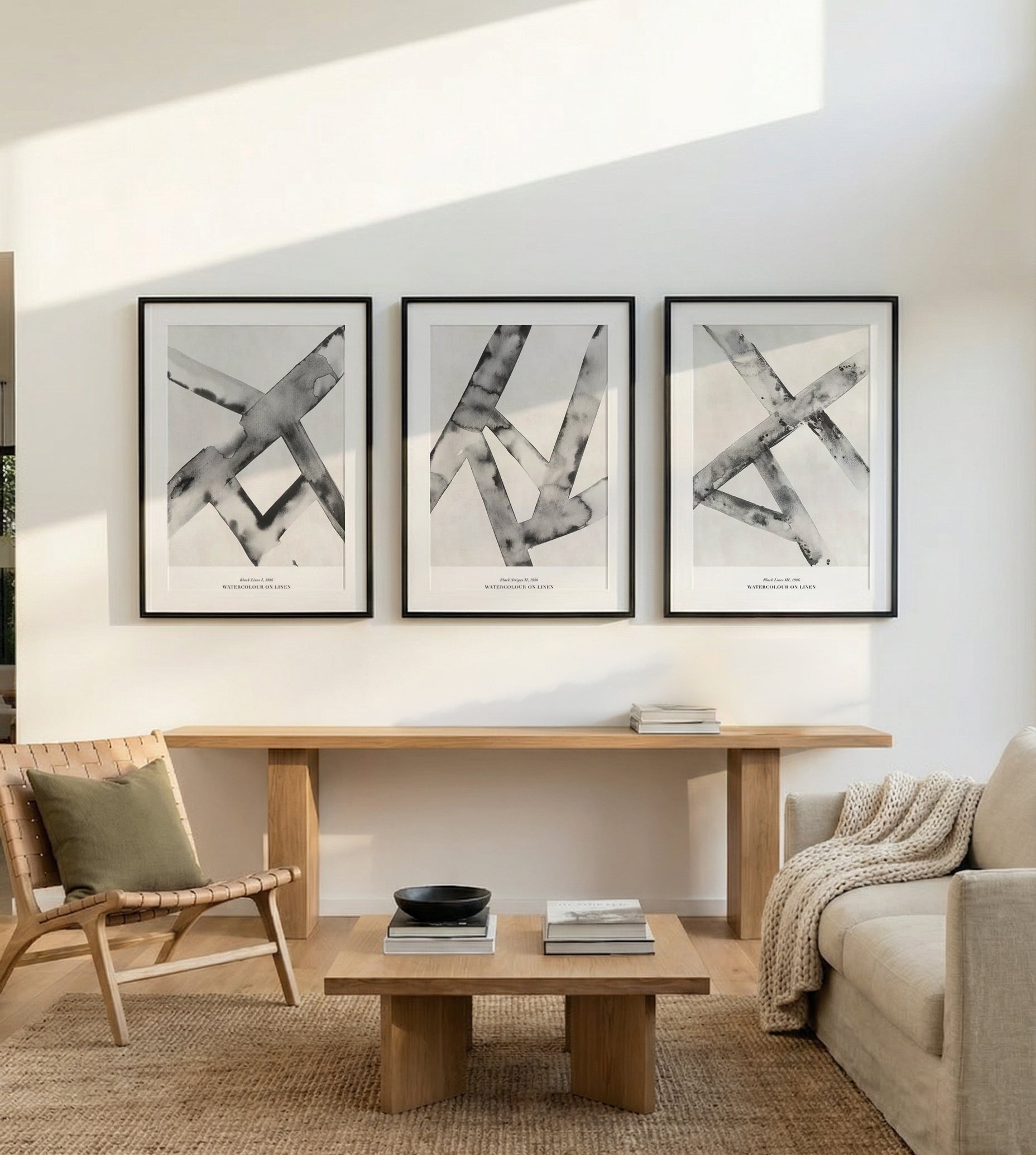 Black Lines I, II & III | 3 Piece Wall Art Set from Olive et Oriel where you can shop wallpaper and artworks online