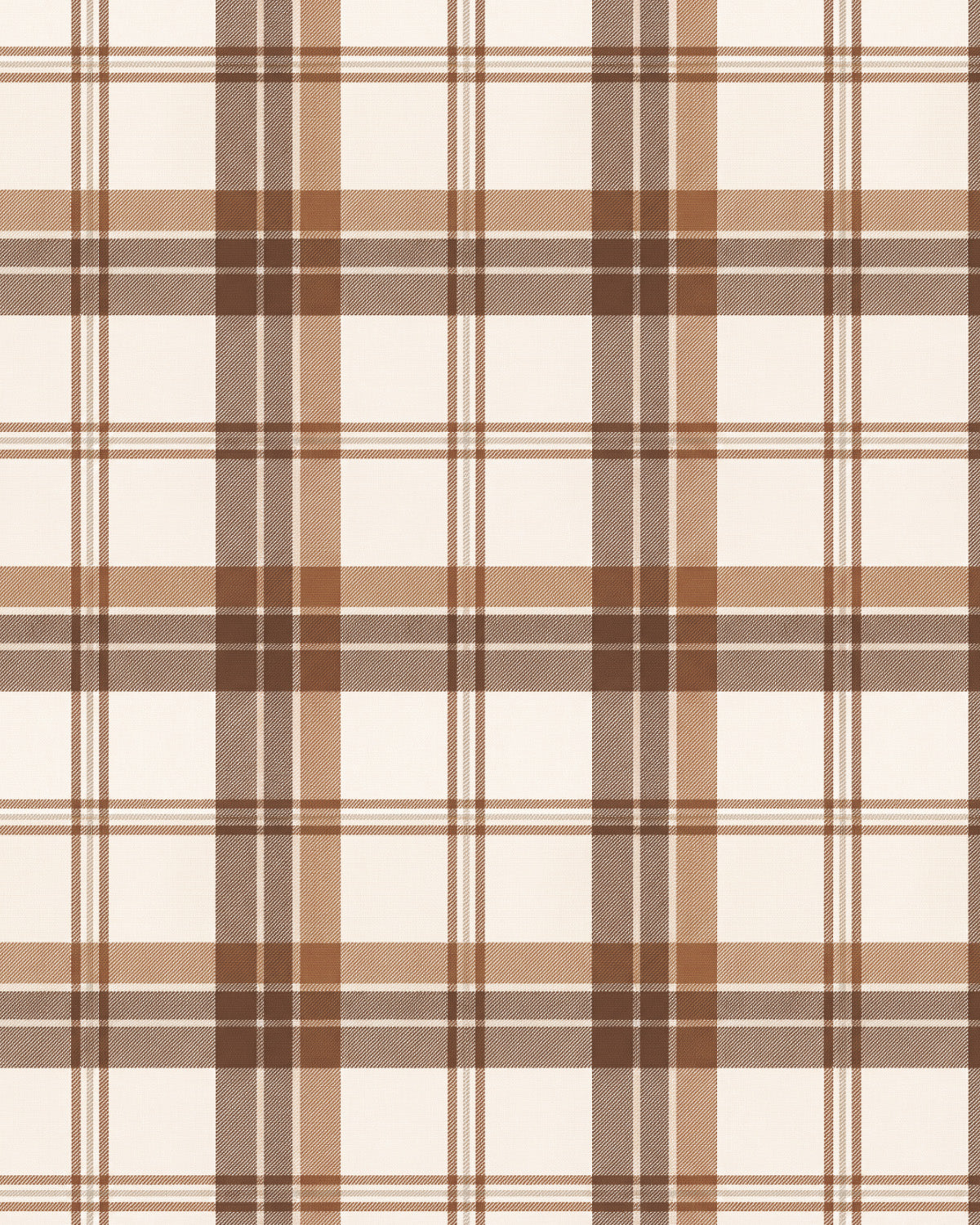 Blackwood Tartan in Rich Brown Wallpaper