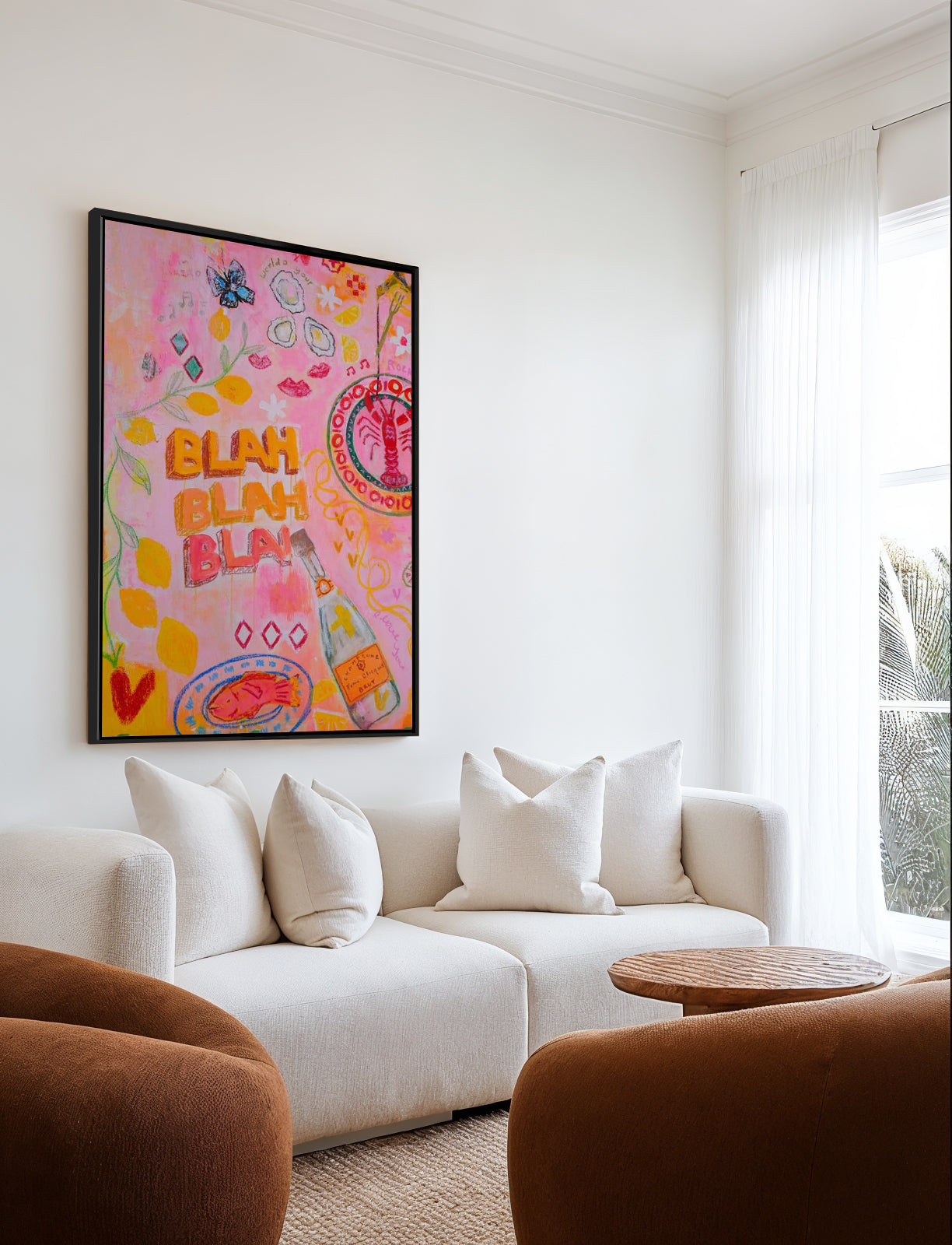 Blah Blah by Jackie Green | Framed Canvas Art Print
