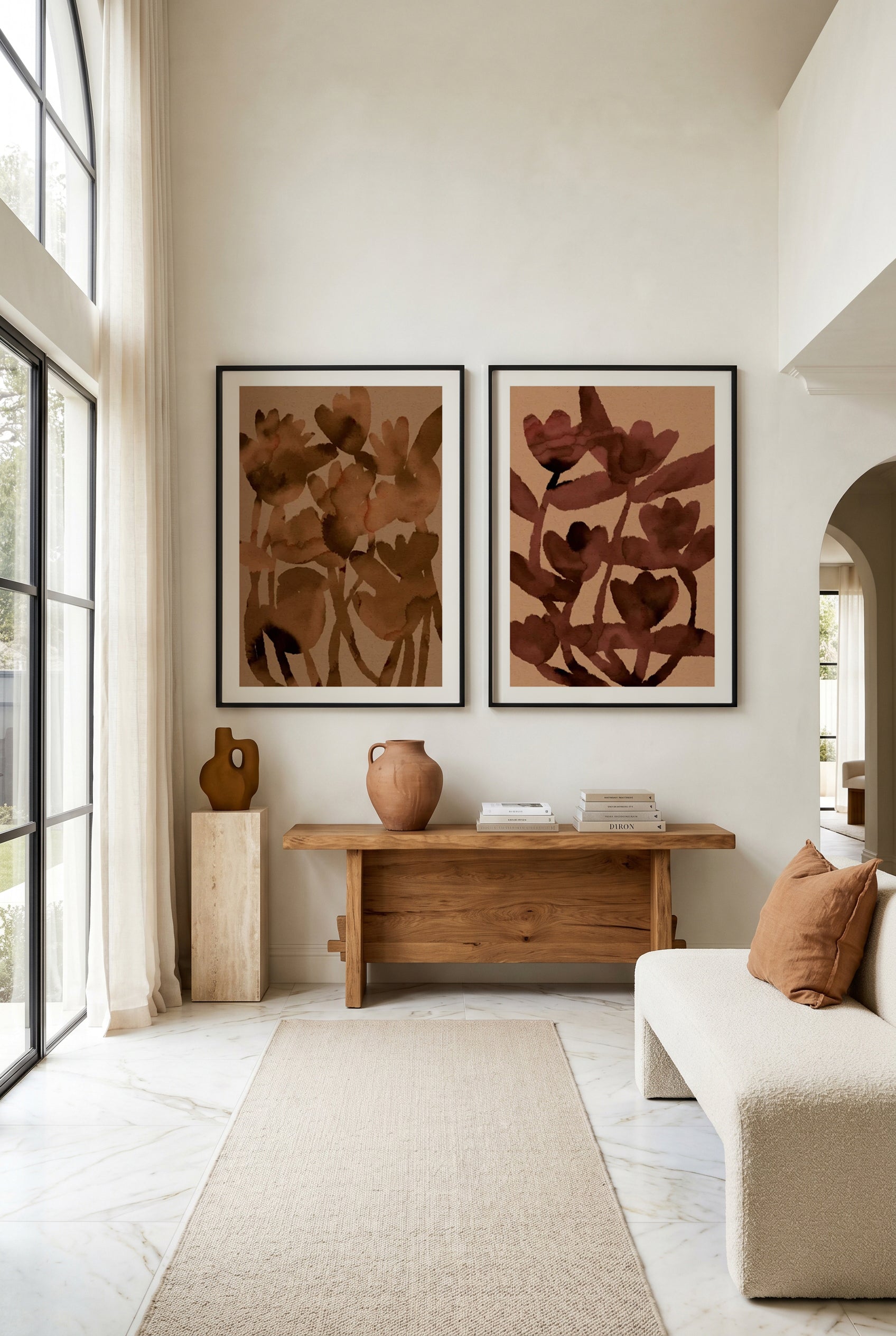 Blended Flowers 1 & 2 by Shatha Al Dafai Art Print Set of 2 | Matching Wall Art