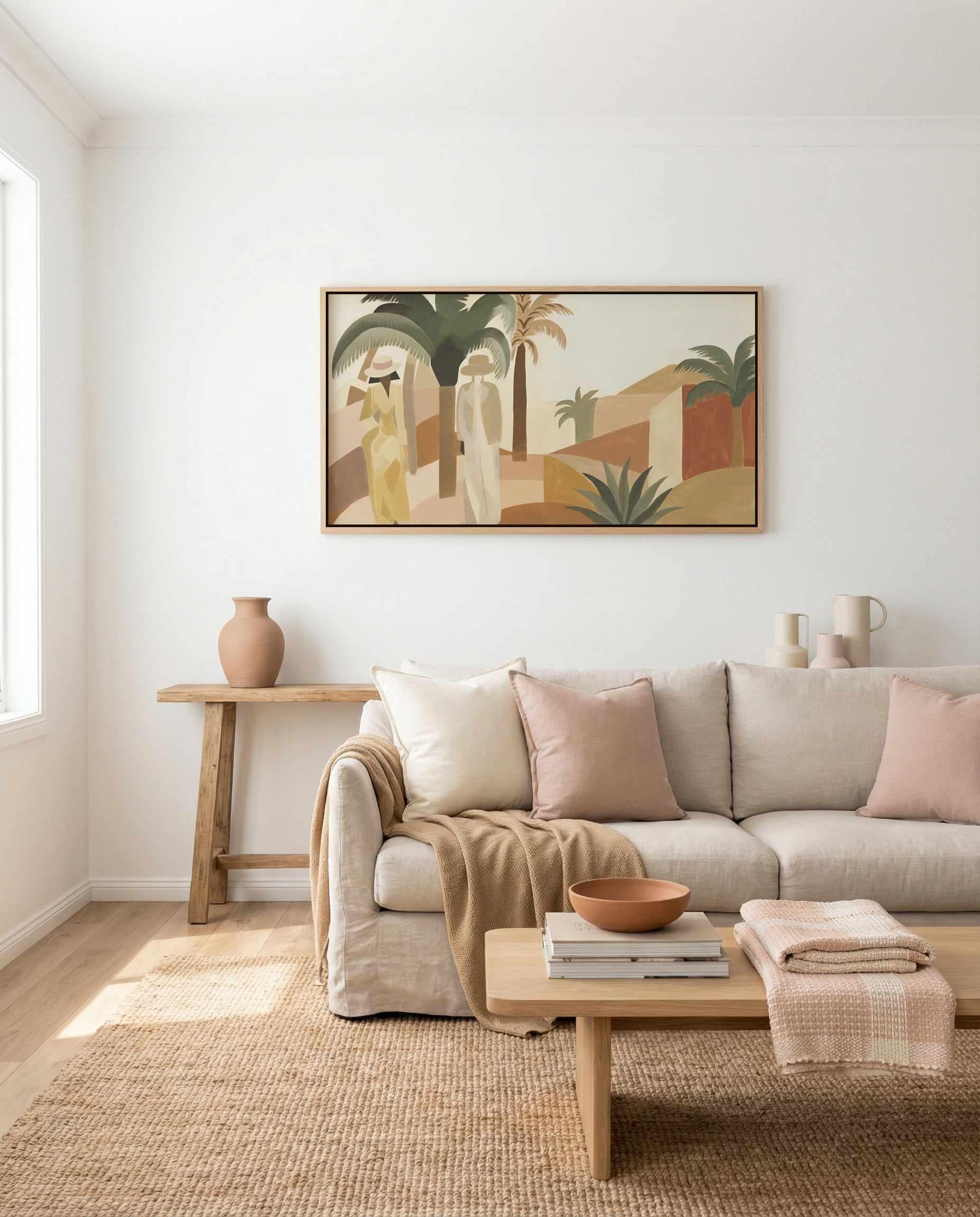 Block Palm I LS | Panoramic Canvas Art Print from Olive et Oriel where you can shop wallpaper and artworks online