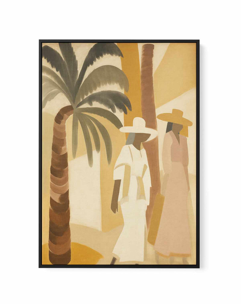 Block Palm II | Framed Canvas Art Print