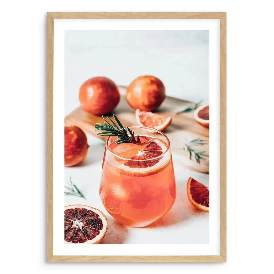 Blood Orange Spritz Art Print-PRINT-Olive et Oriel-Olive et Oriel-A5 | 5.8" x 8.3" | 14.8 x 21cm-Oak-With White Border-Buy-Australian-Art-Prints-Online-with-Olive-et-Oriel-Your-Artwork-Specialists-Austrailia-Decorate-With-Coastal-Photo-Wall-Art-Prints-From-Our-Beach-House-Artwork-Collection-Fine-Poster-and-Framed-Artwork