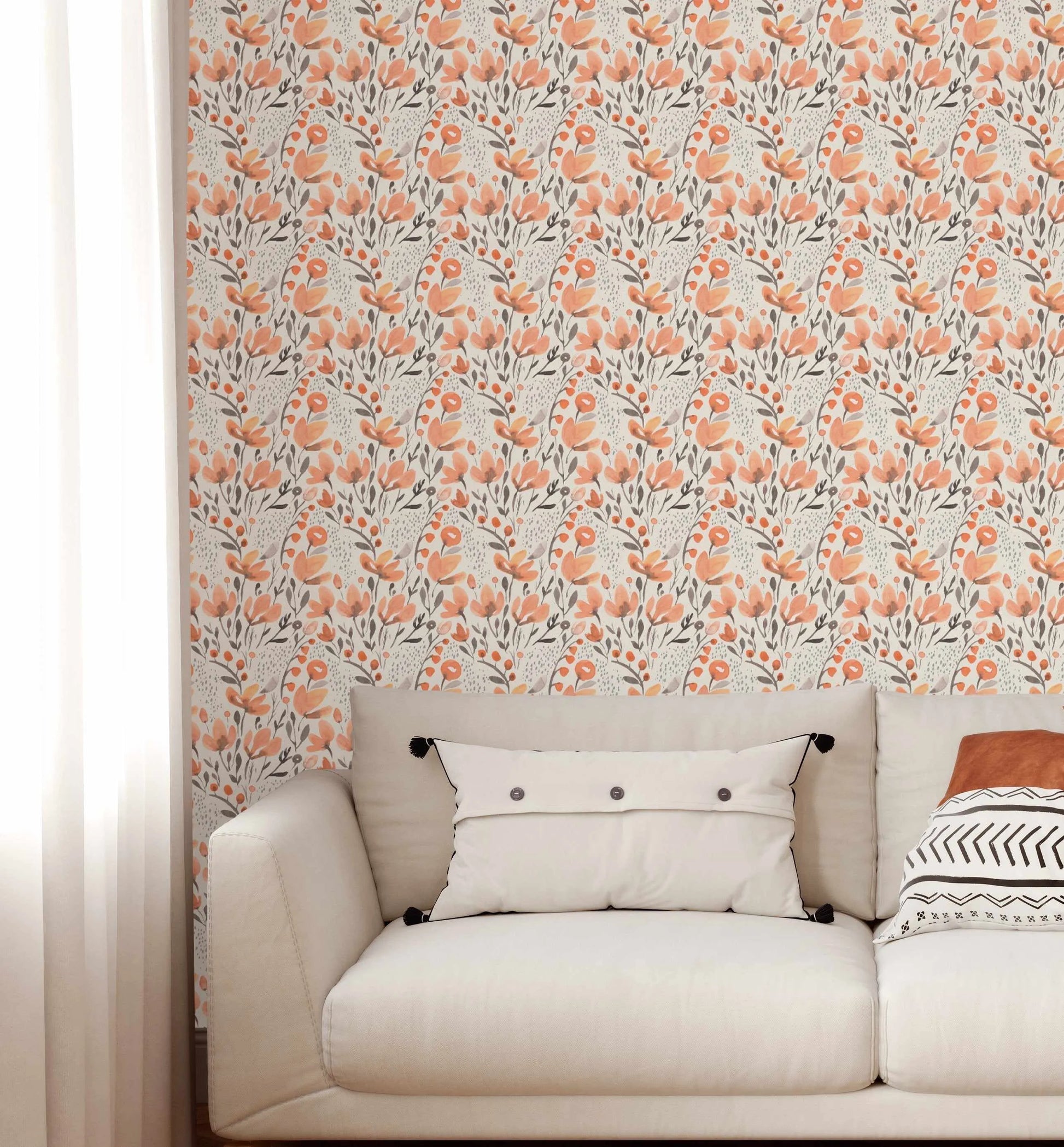 Blooming Bohemian Wallpaper-Wallpaper-Buy Kids Removable Wallpaper Online Our Custom Made Children√¢‚Ç¨‚Ñ¢s Wallpapers Are A Fun Way To Decorate And Enhance Boys Bedroom Decor And Girls Bedrooms They Are An Amazing Addition To Your Kids Bedroom Walls Our Collection of Kids Wallpaper Is Sure To Transform Your Kids Rooms Interior Style From Pink Wallpaper To Dinosaur Wallpaper Even Marble Wallpapers For Teen Boys Shop Peel And Stick Wallpaper Online Today With Olive et Oriel