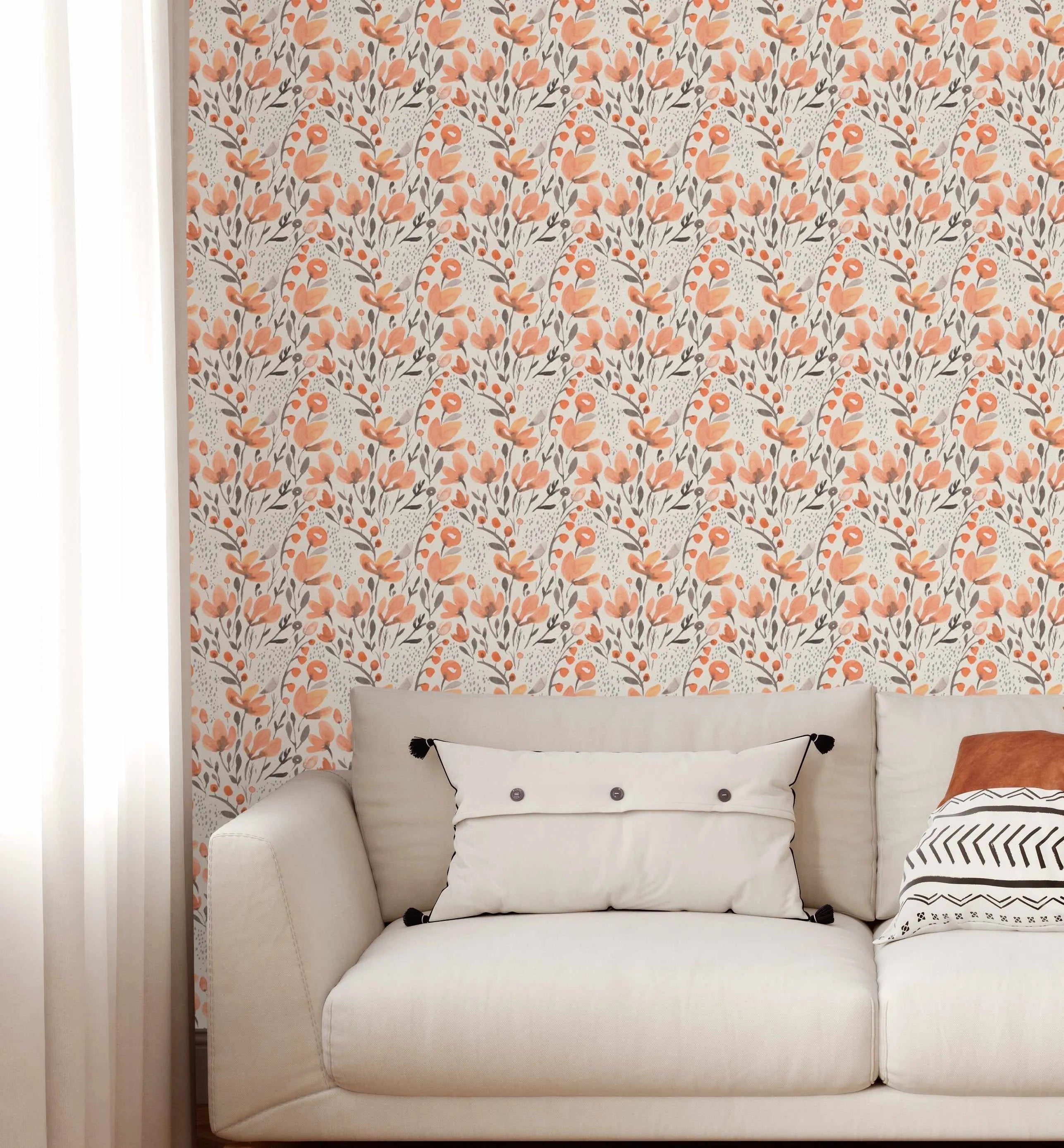 Blooming Bohemian Wallpaper-Wallpaper-Buy Kids Removable Wallpaper Online Our Custom Made Children√¢‚Ç¨‚Ñ¢s Wallpapers Are A Fun Way To Decorate And Enhance Boys Bedroom Decor And Girls Bedrooms They Are An Amazing Addition To Your Kids Bedroom Walls Our Collection of Kids Wallpaper Is Sure To Transform Your Kids Rooms Interior Style From Pink Wallpaper To Dinosaur Wallpaper Even Marble Wallpapers For Teen Boys Shop Peel And Stick Wallpaper Online Today With Olive et Oriel