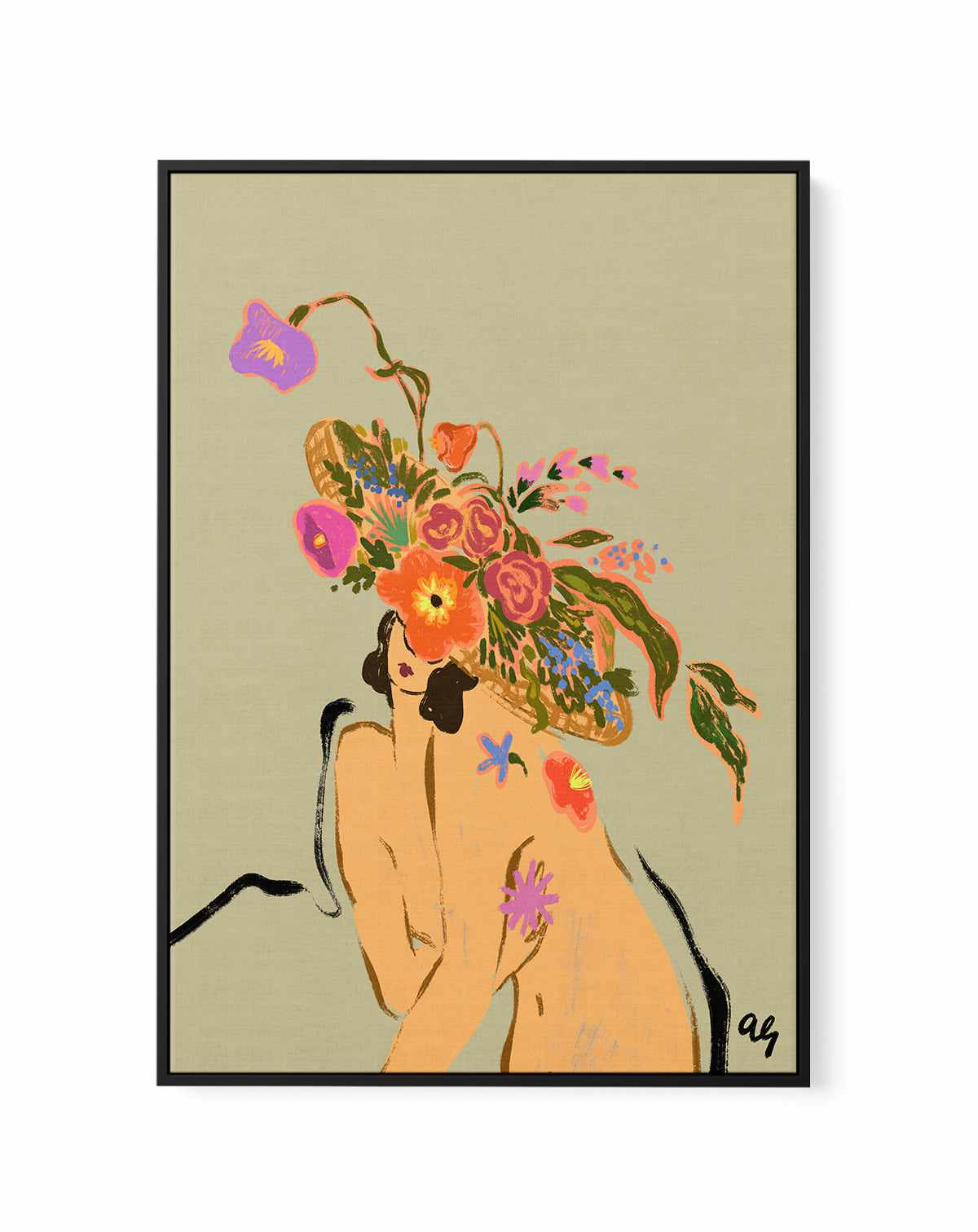 Blooming Headpiece by Arty Guava | Framed Canvas Art Print