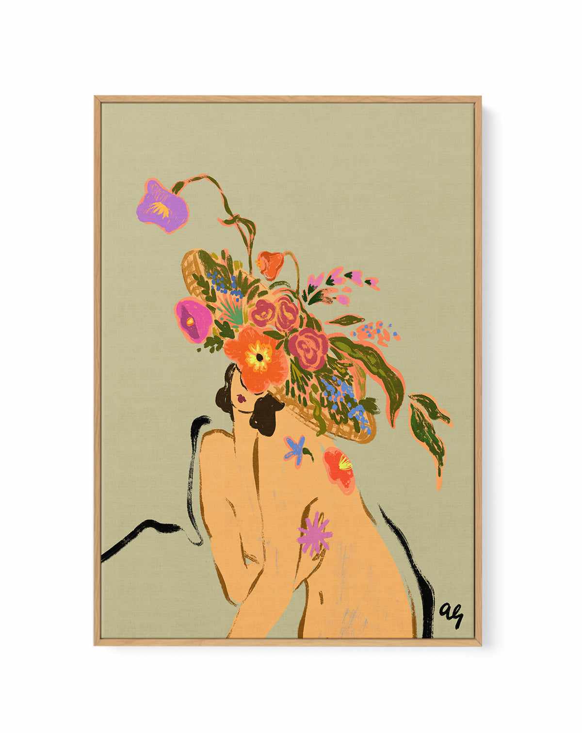 Blooming Headpiece by Arty Guava | Framed Canvas Art Print