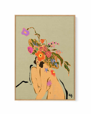 Blooming Headpiece by Arty Guava | Framed Canvas Art Print from Olive et Oriel where you can shop wallpaper and artworks online
