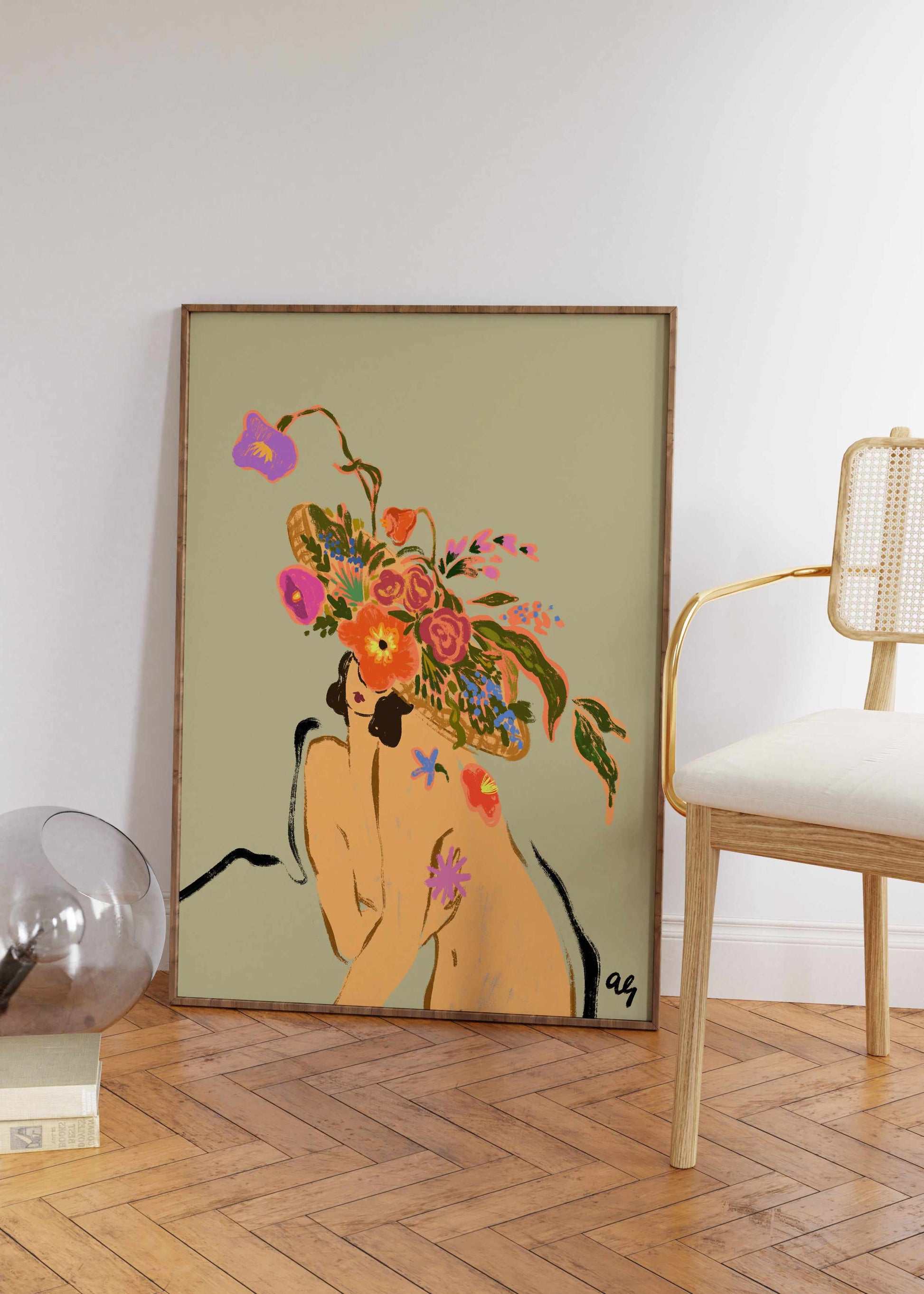 Blooming Headpiece by Arty Guava | Art Print from Olive et Oriel where you can shop wallpaper and artworks online