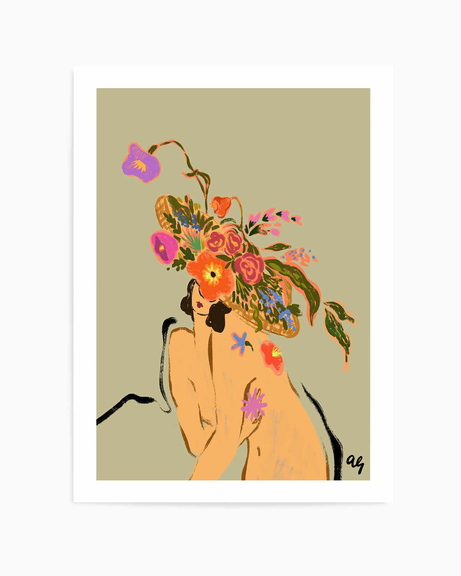 Blooming Headpiece by Arty Guava | Art Print from Olive et Oriel where you can shop wallpaper and artworks online