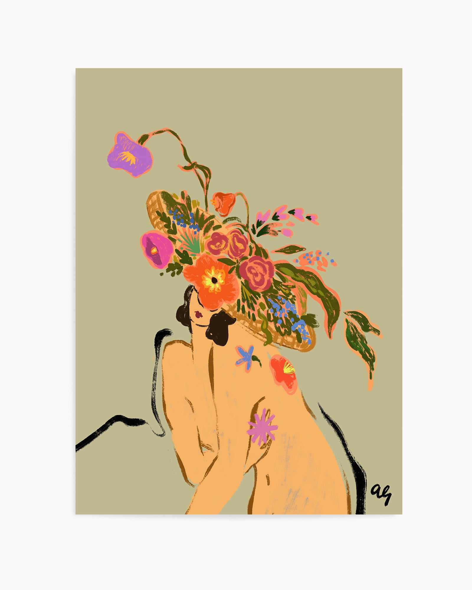 Blooming Headpiece by Arty Guava | Art Print from Olive et Oriel where you can shop wallpaper and artworks online