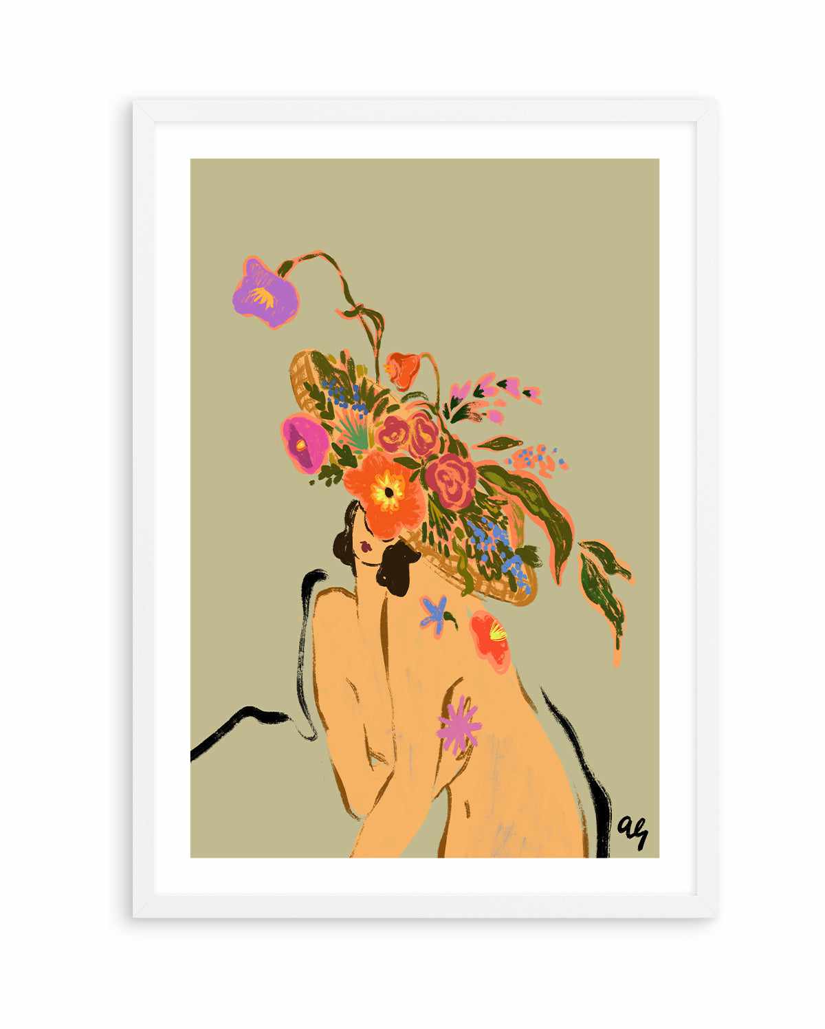 Blooming Headpiece by Arty Guava | Art Print from Olive et Oriel where you can shop wallpaper and artworks online