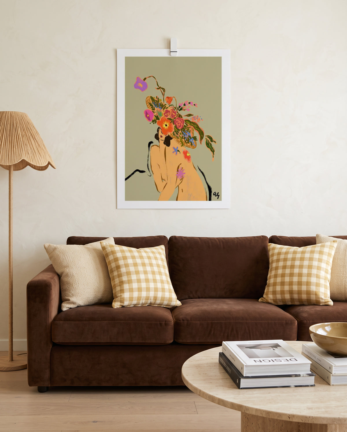 White Print Clip Art Print