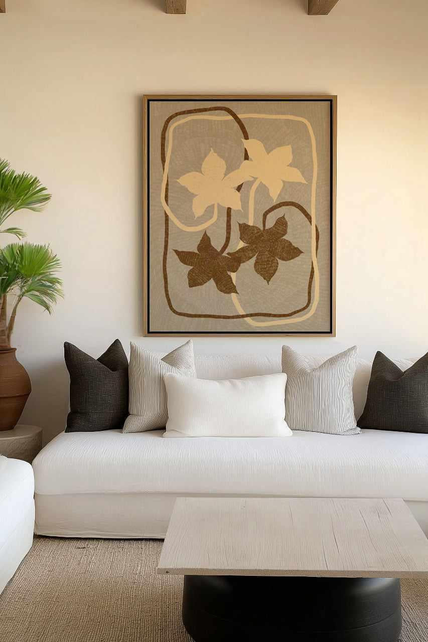 Blooming Together by Shatha Al Dafai | Framed Canvas Art Print from Olive et Oriel where you can shop wallpaper and artworks online