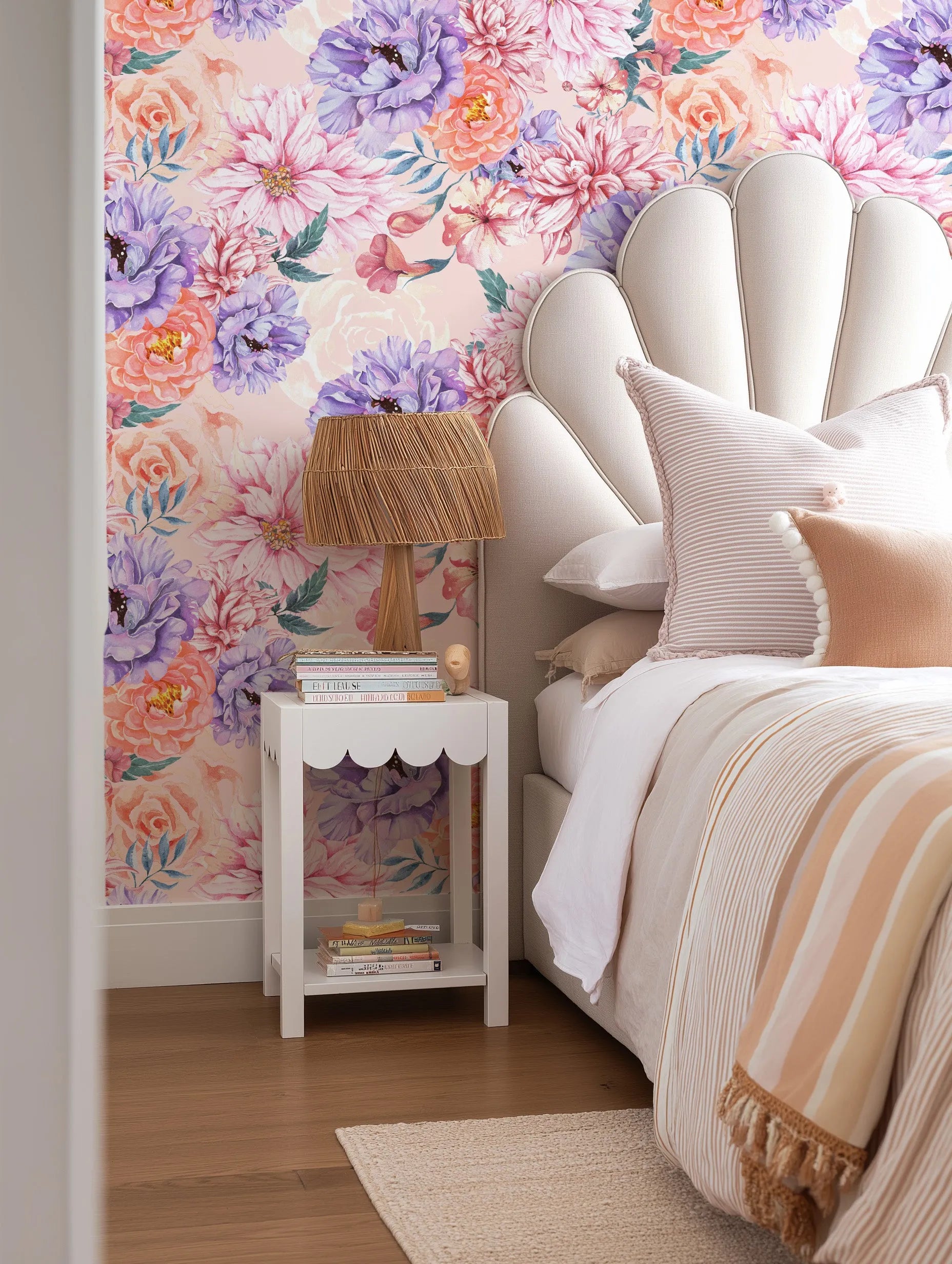 Blooming Brightly Wallpaper from Olive et Oriel where you can shop wallpaper and artworks online
