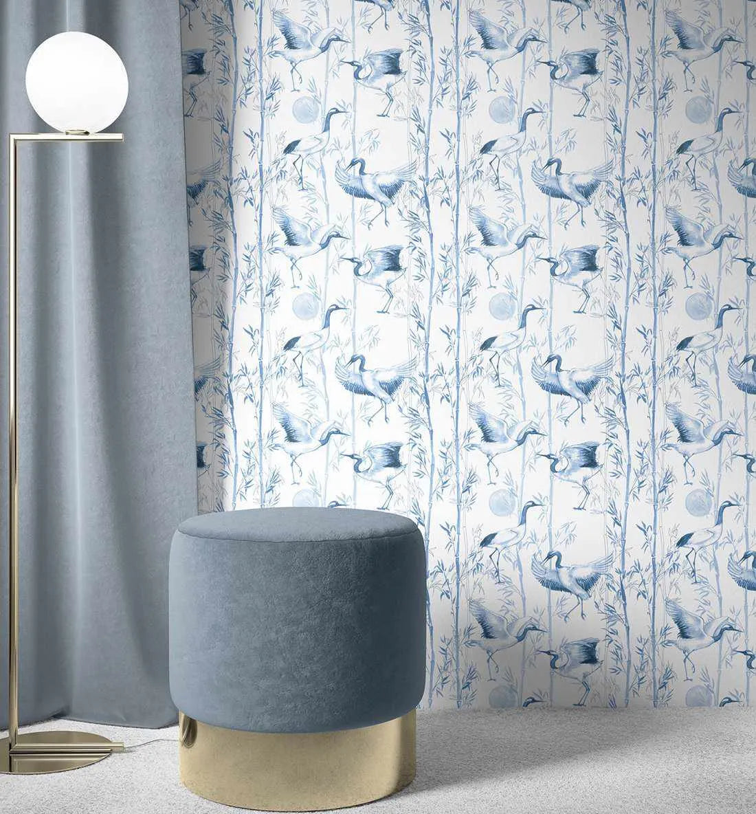 Blue Bamboo Wallpaper - Olive et Oriel