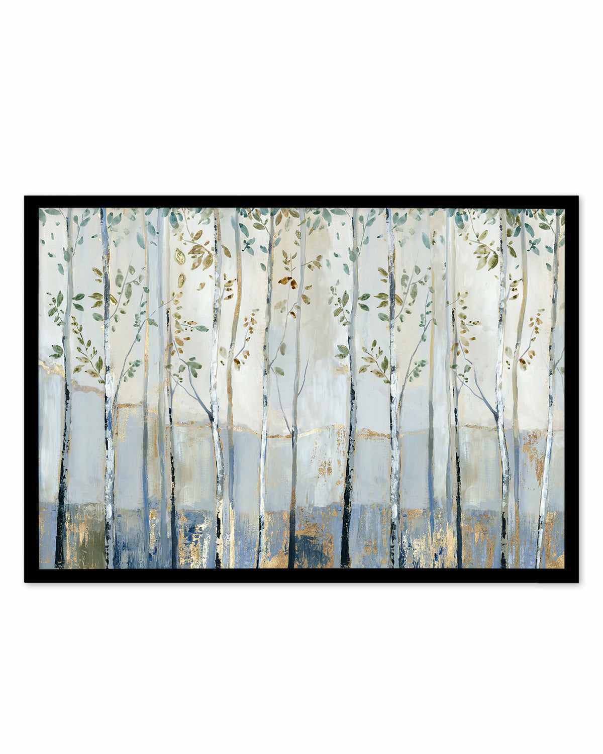 Blue Birch Forest Glade Art Print