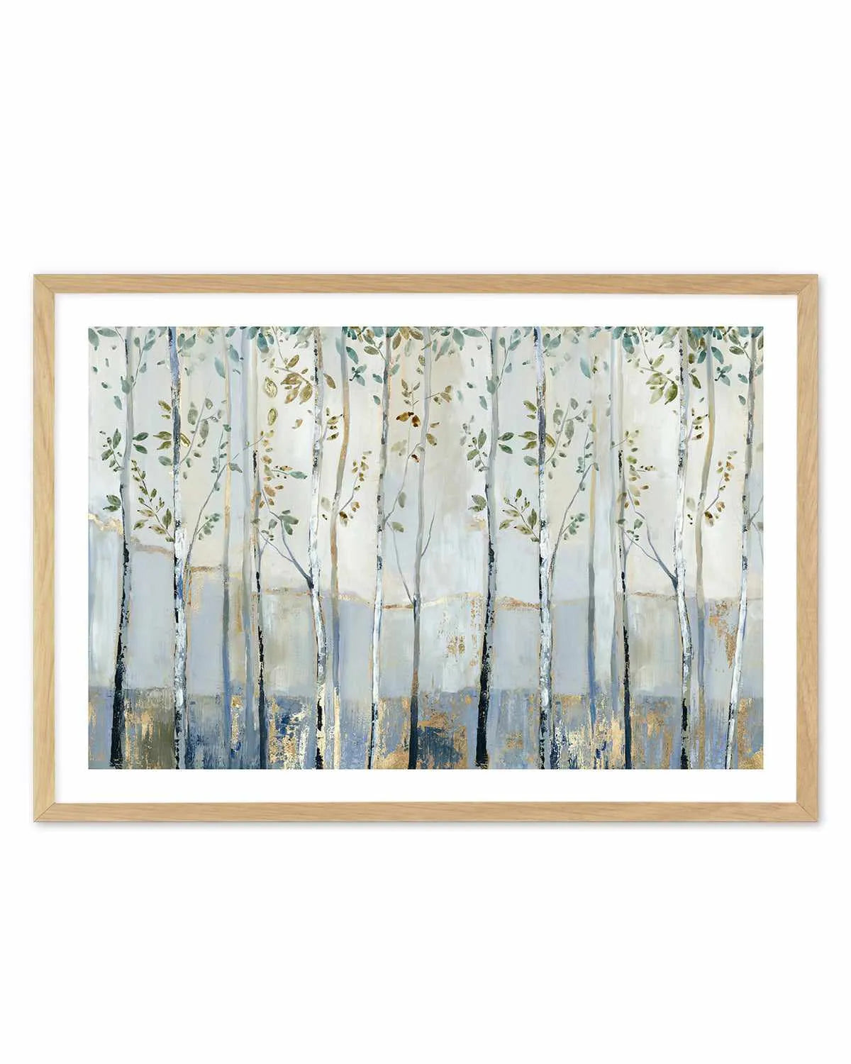 Blue Birch Forest Glade Art Print from Olive et Oriel where you can shop wallpaper and artworks online