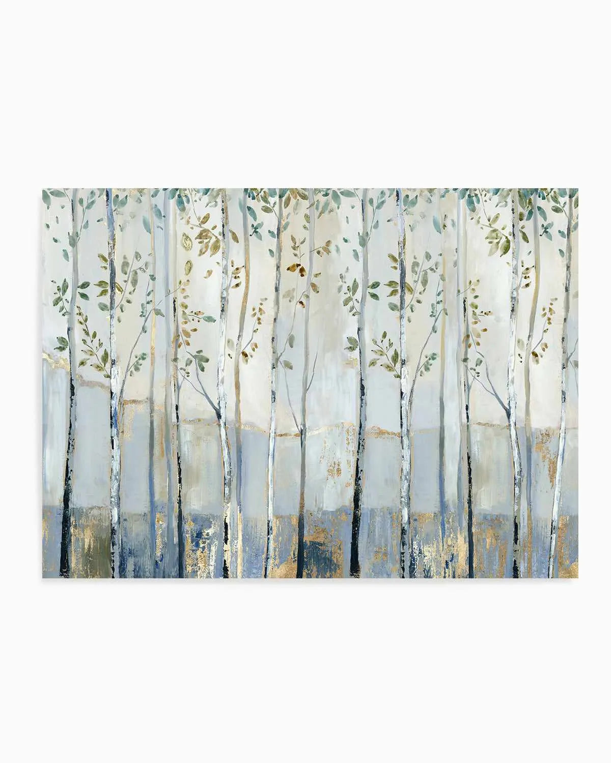 Blue Birch Forest Glade Art Print from Olive et Oriel where you can shop wallpaper and artworks online
