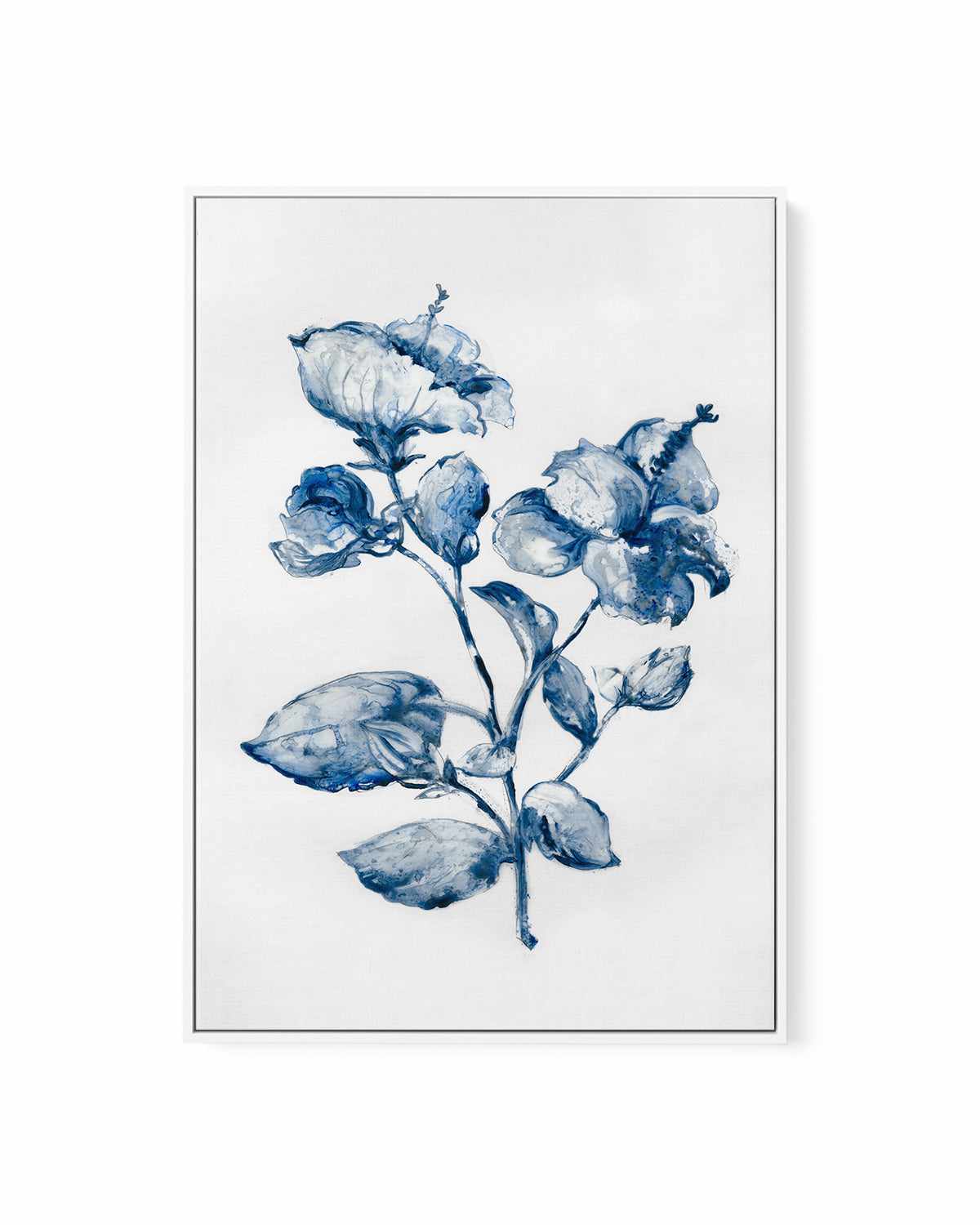 Blue Blooming | Framed Canvas Art Print