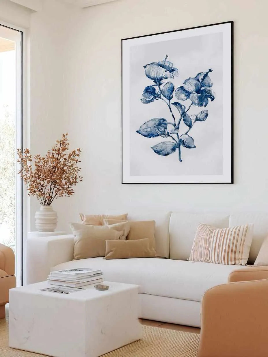 Blue Blooming Art Print from Olive et Oriel where you can shop wallpaper and artworks online